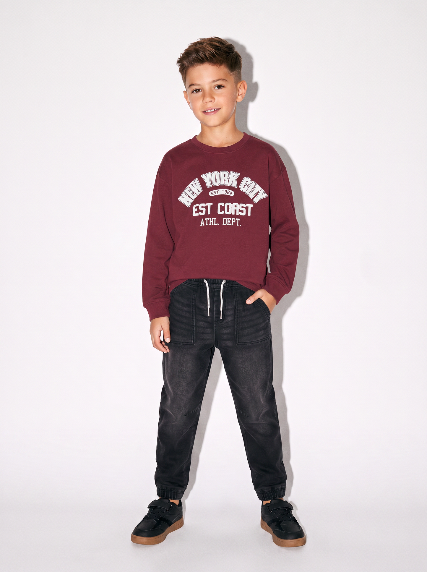 Long sleeve cotton crew neck t-shirt - Red