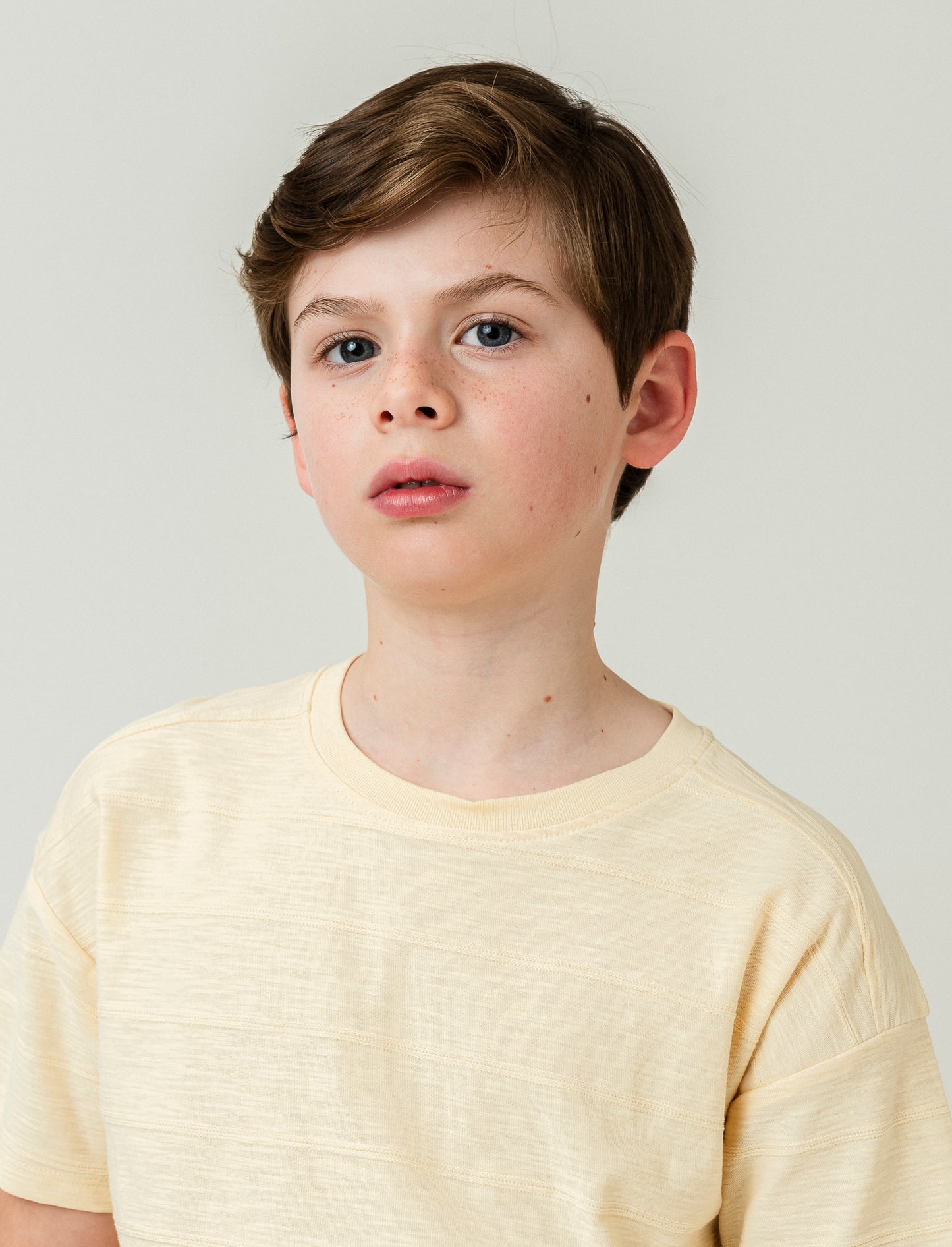 T-shirt in tessuto fiammato loose fit - Giallo
