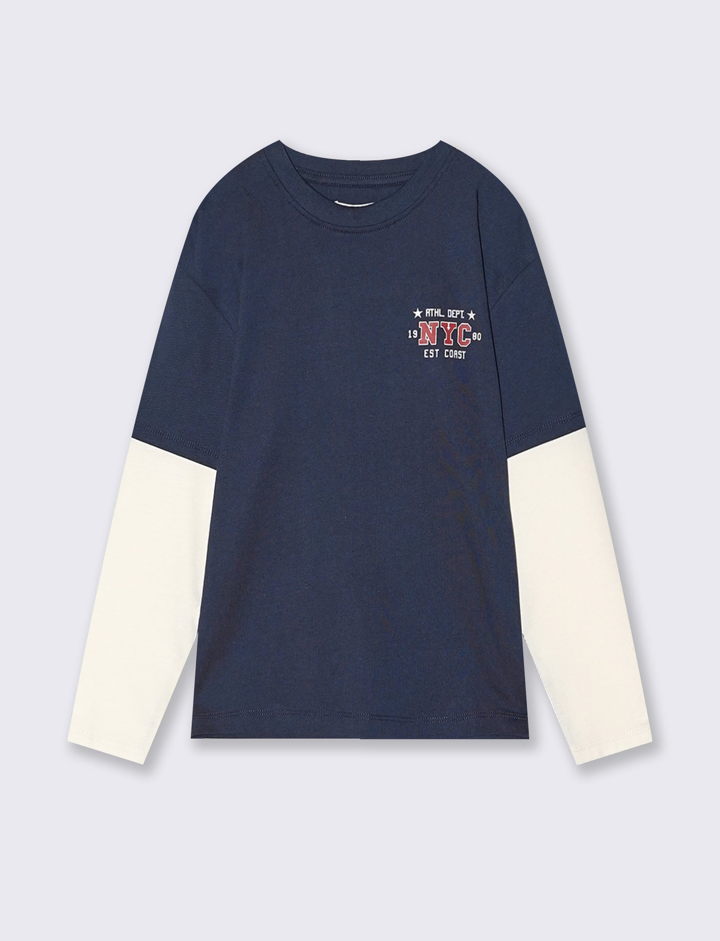 T-shirt mezza manica in cotone con stampa - Blu