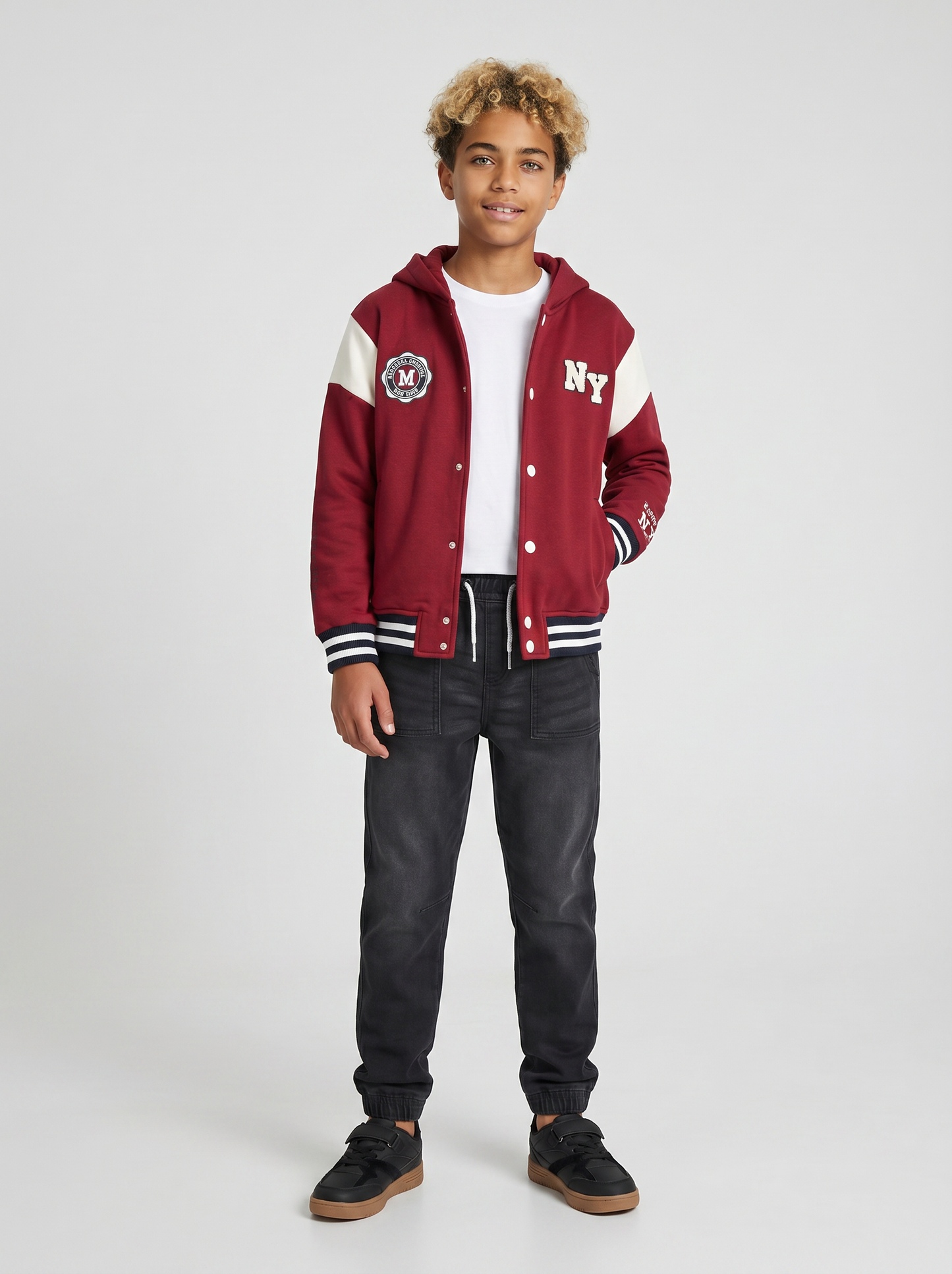 Hooded zip-up sweatshirt with kangaroo pocket - Red