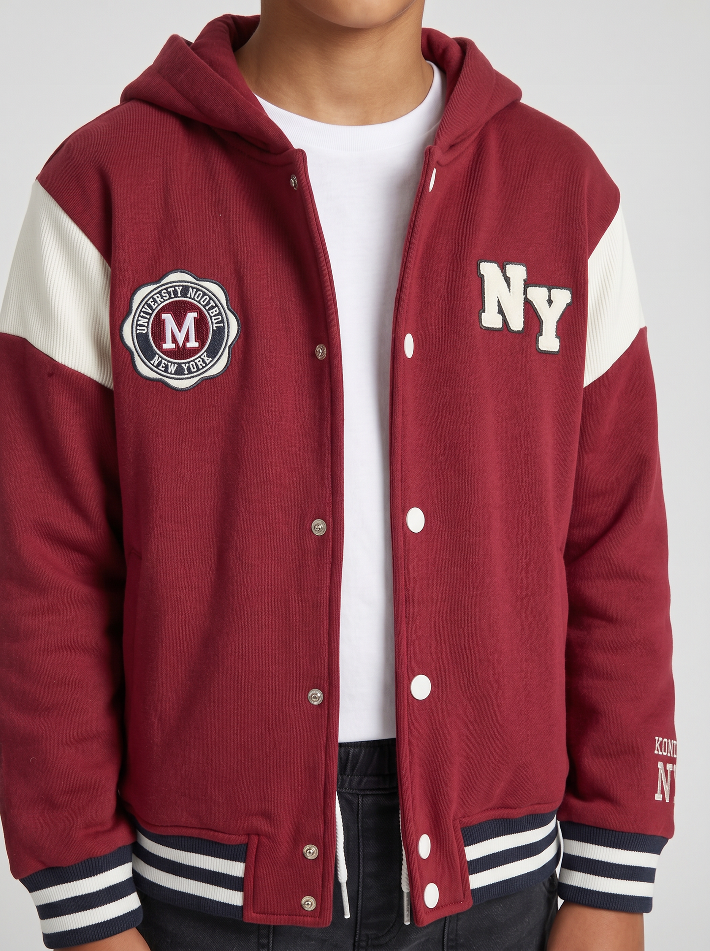 Hooded zip-up sweatshirt with kangaroo pocket - Red