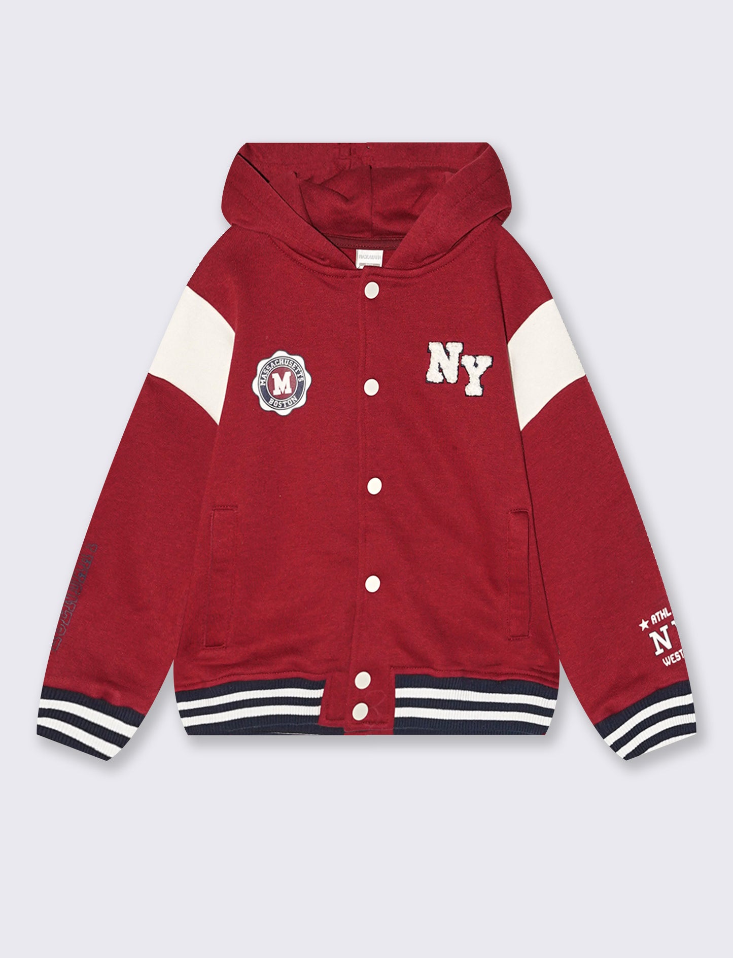 Hooded zip-up sweatshirt with kangaroo pocket - Red