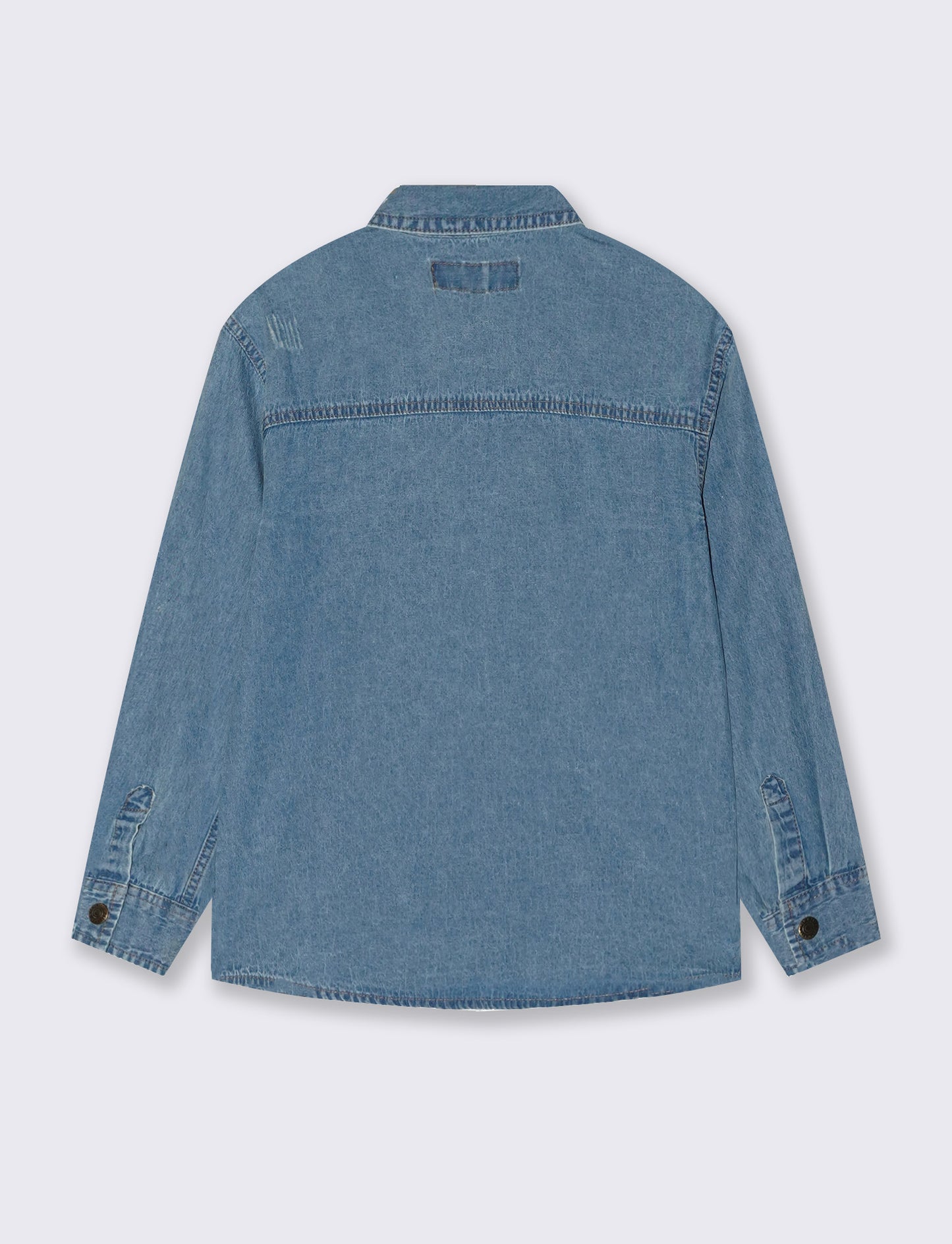 100% Cotton Denim Casual Shirt - Blue