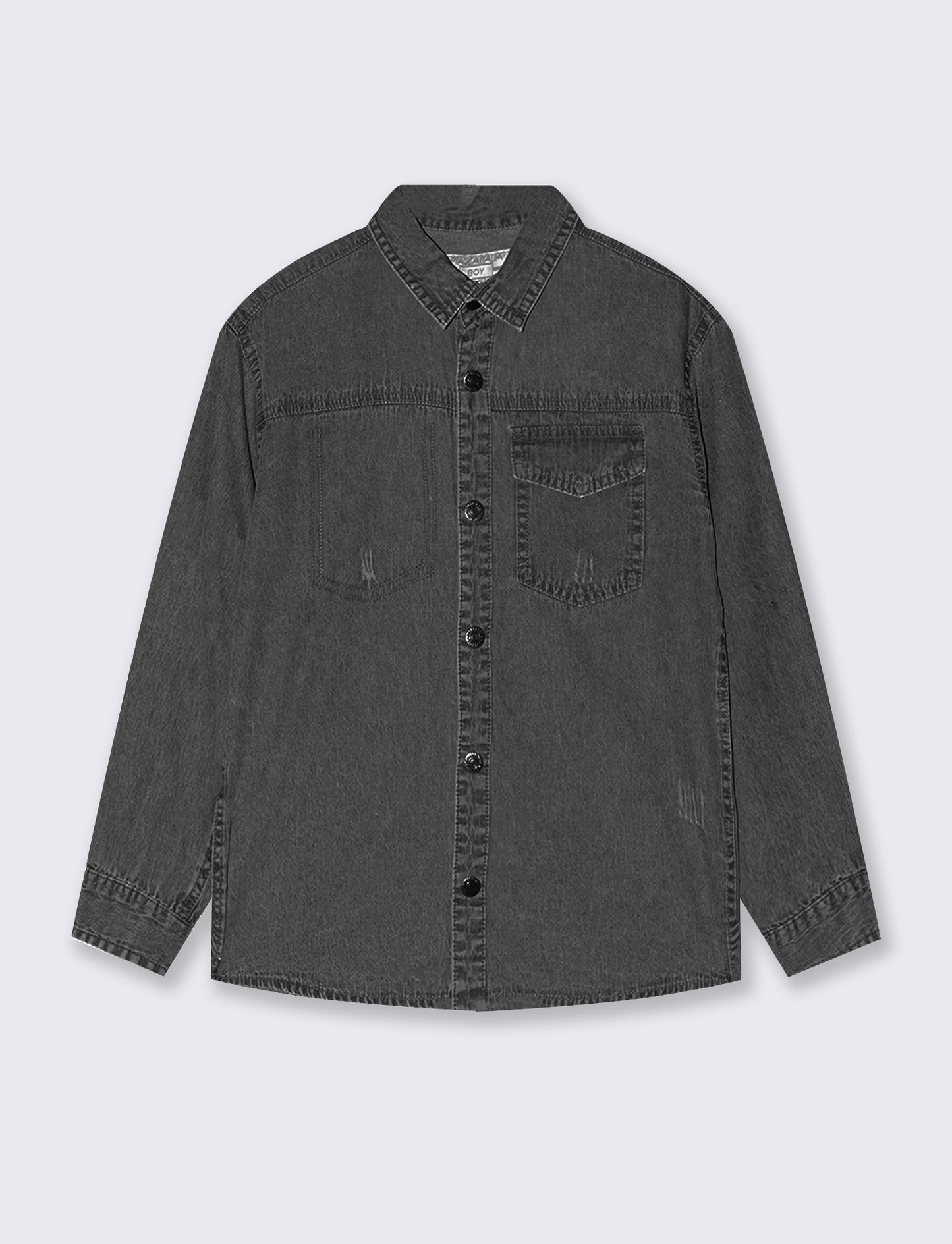 100% Cotton Denim Casual Shirt - Grey