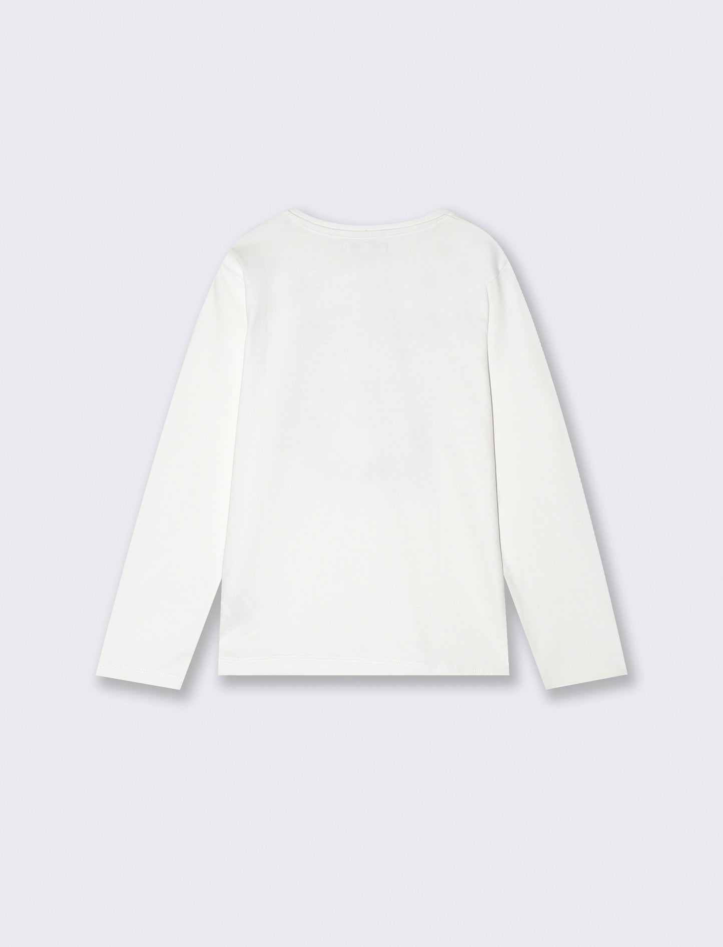 T- shirt manica lunga in cotone - Bianco latte