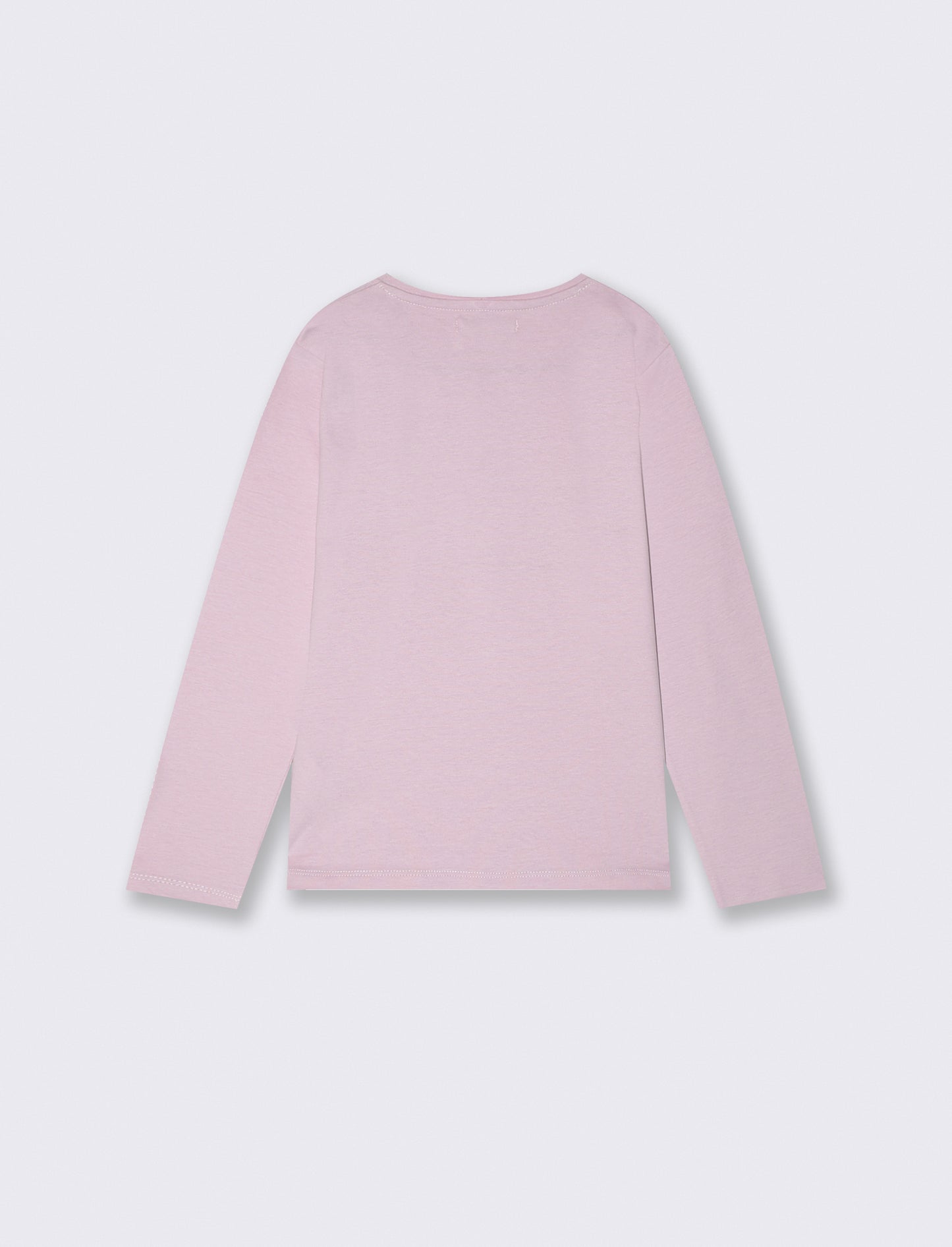 T- shirt manica lunga in cotone - Rosa polvere