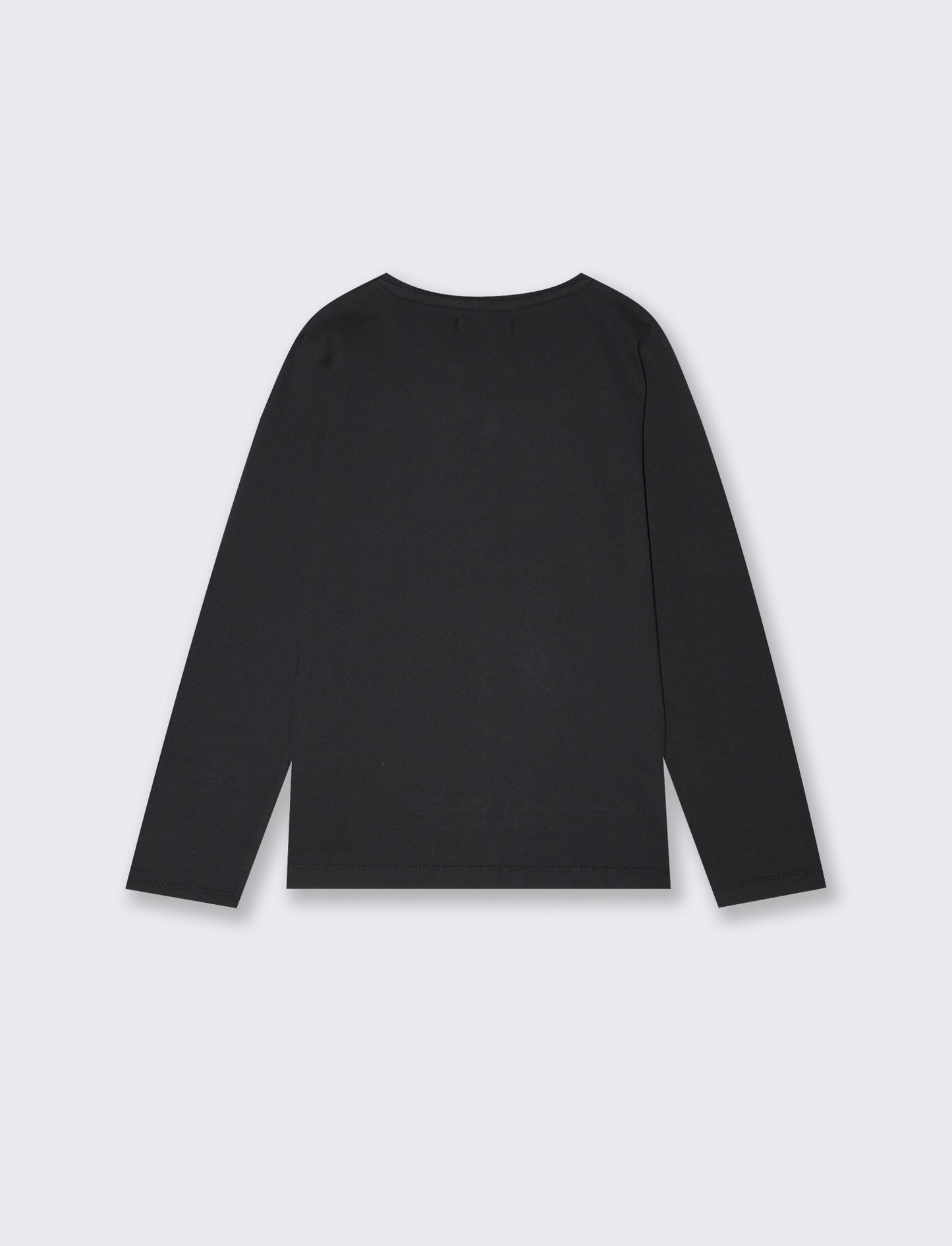 T- shirt manica lunga in cotone - Nero