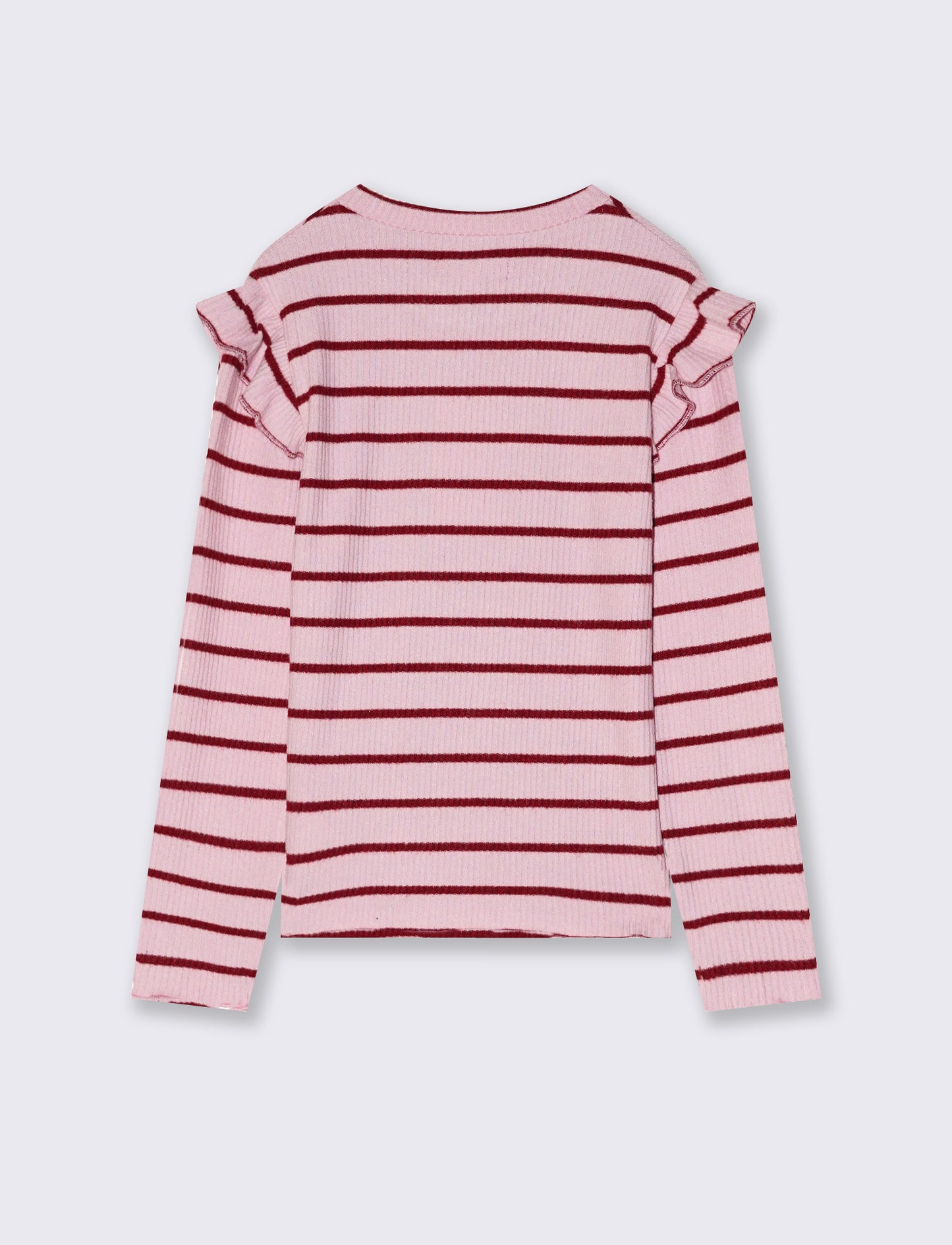 Striped T-shirt with elegant ruffles - Pattern