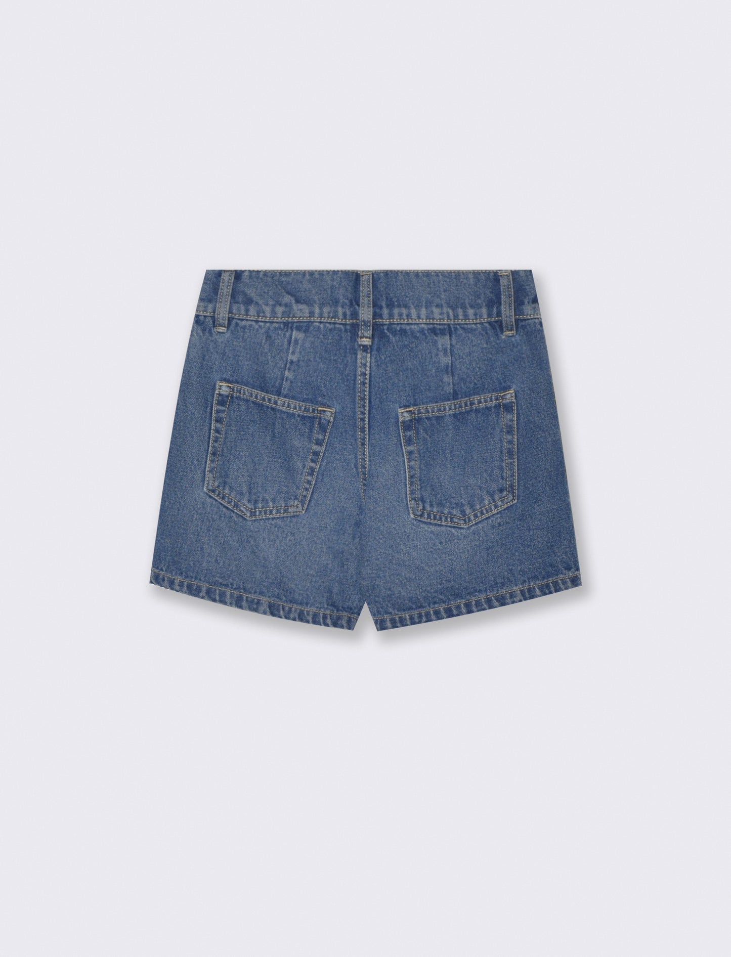 Short denim pleated skirt - Blue