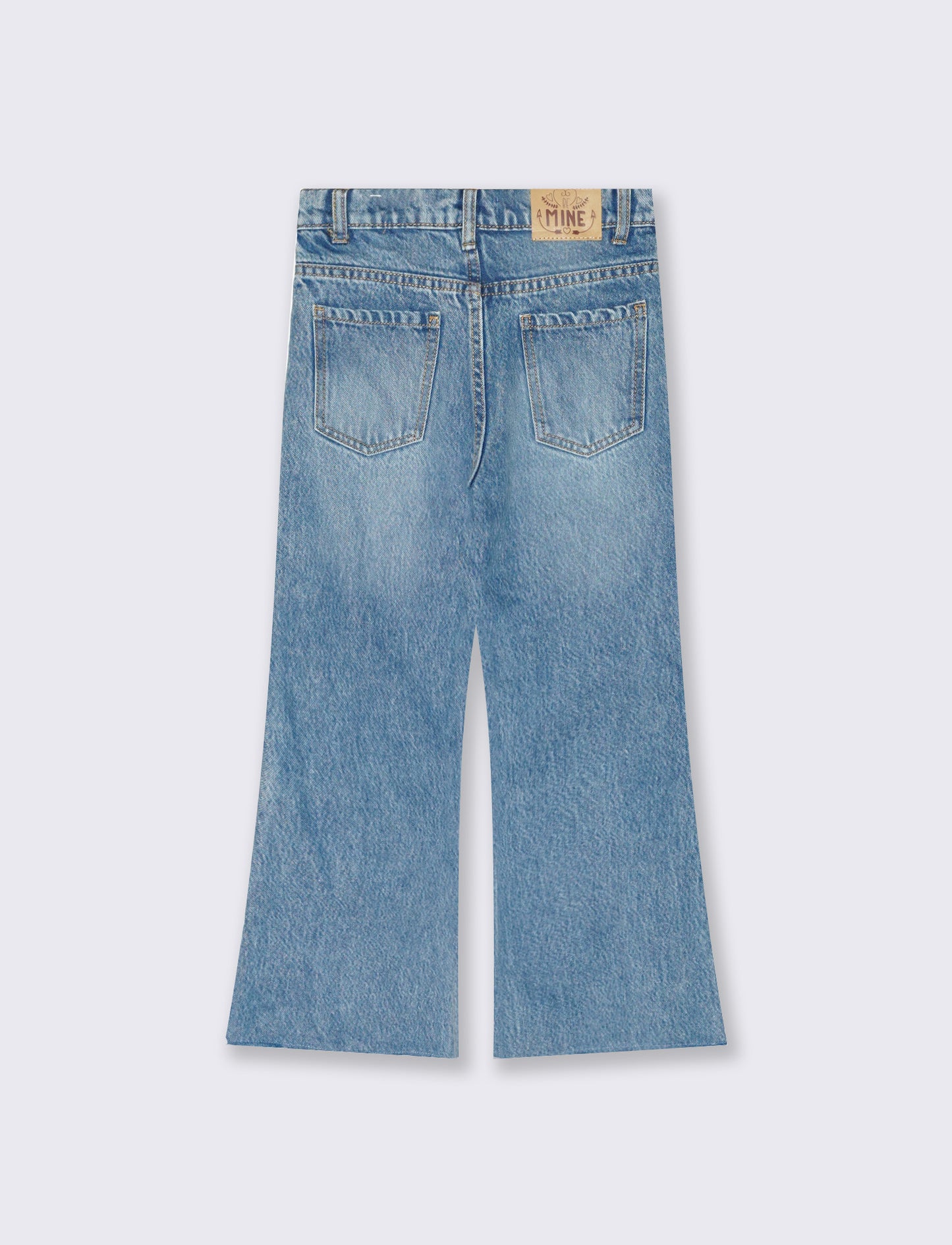 Jeans flare fit con frange laterali - Denim