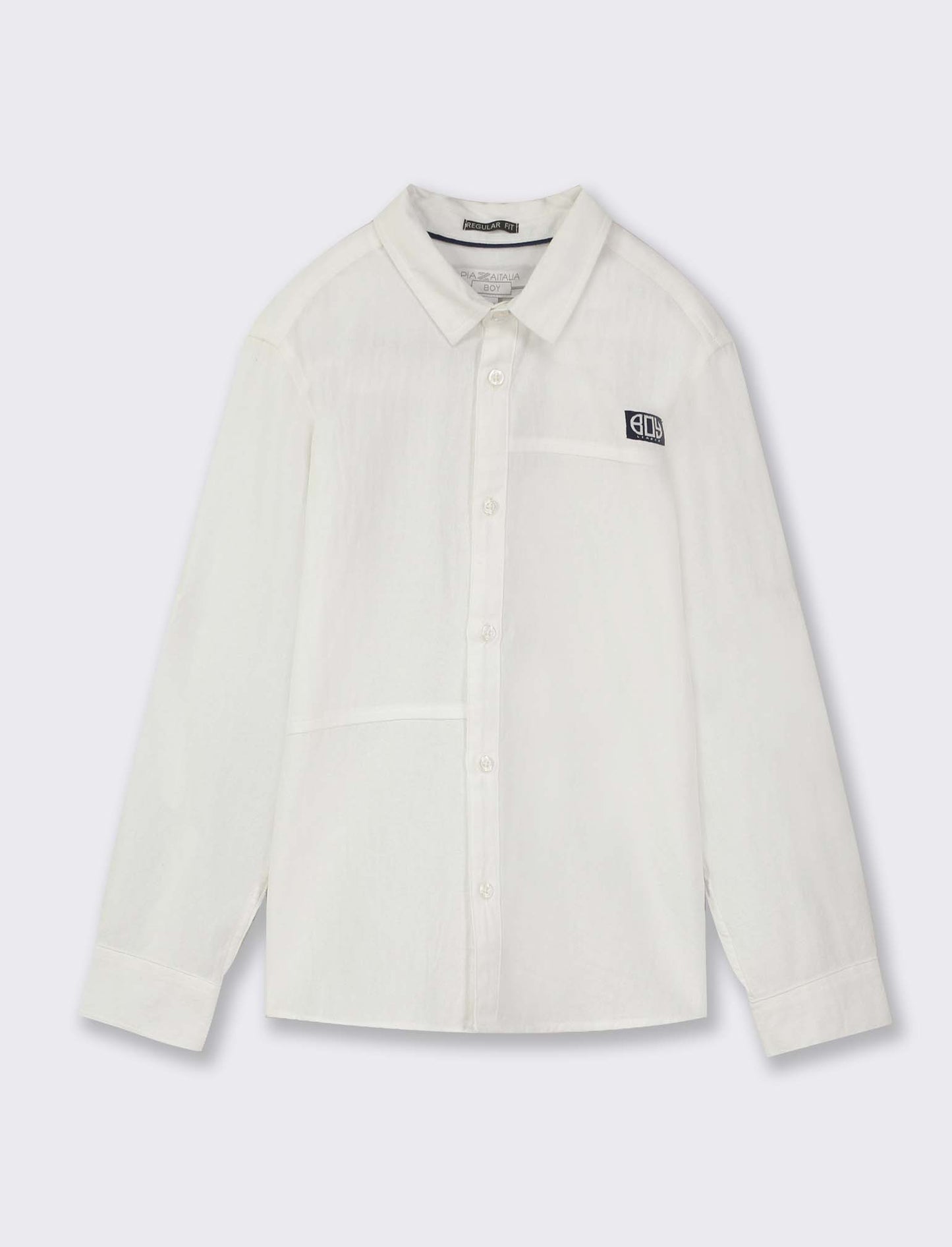 Long Sleeve Cotton Shirt with Front Slits for Classic yet Dynamic Style - White