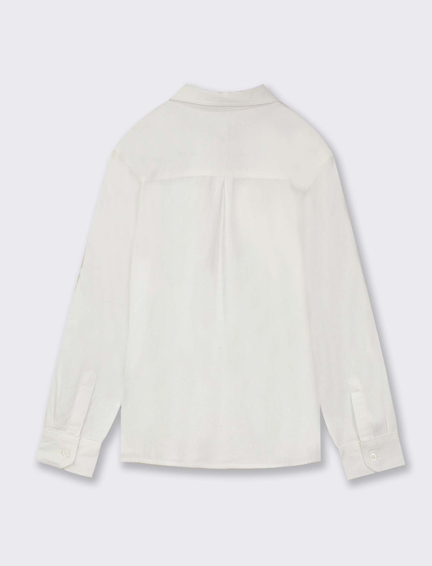 Long Sleeve Cotton Shirt with Front Slits for Classic yet Dynamic Style - White