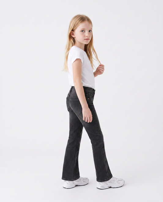 Girls' Flared Denim Jeans - Black