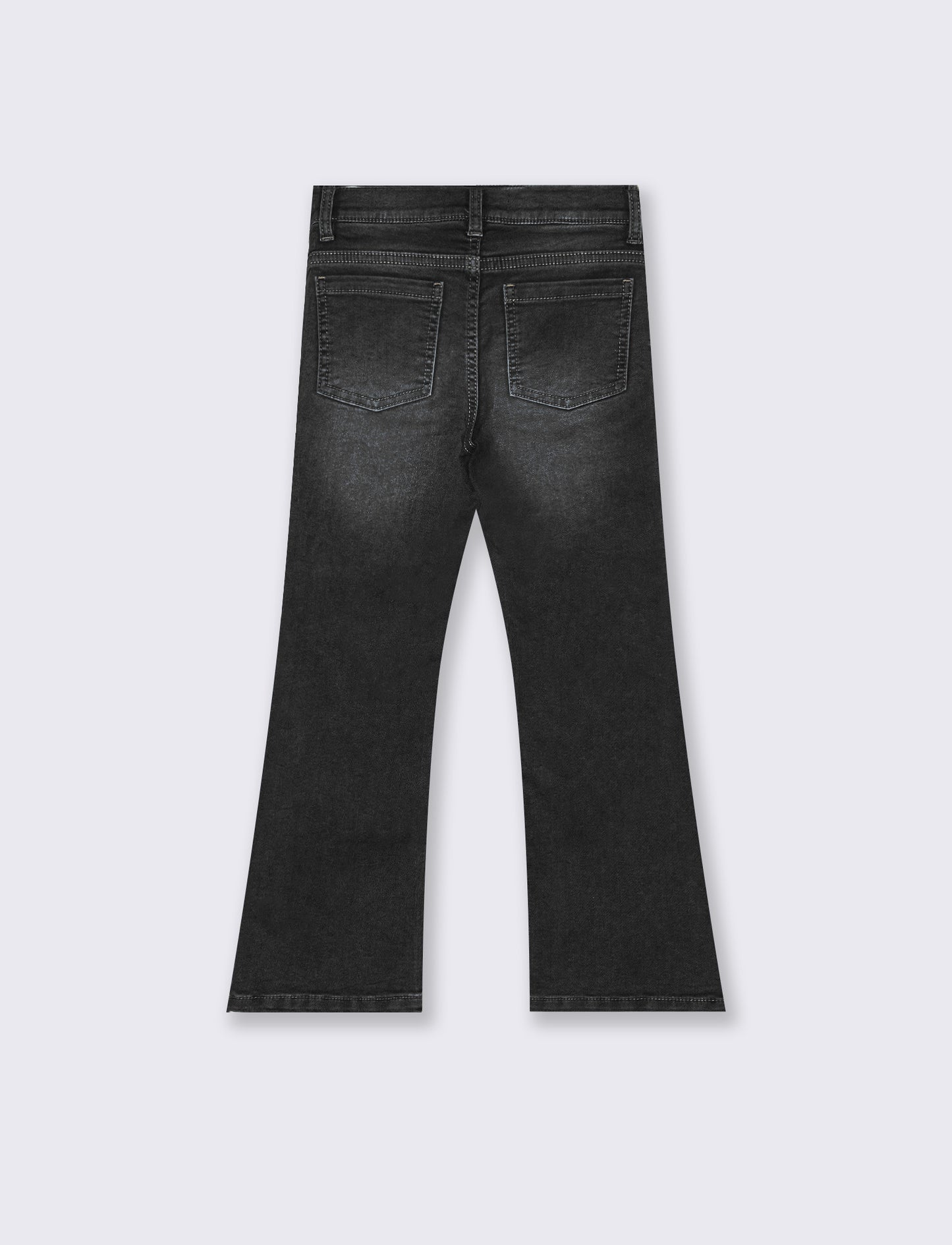 Jeans da bambina in denim svasati - Nero