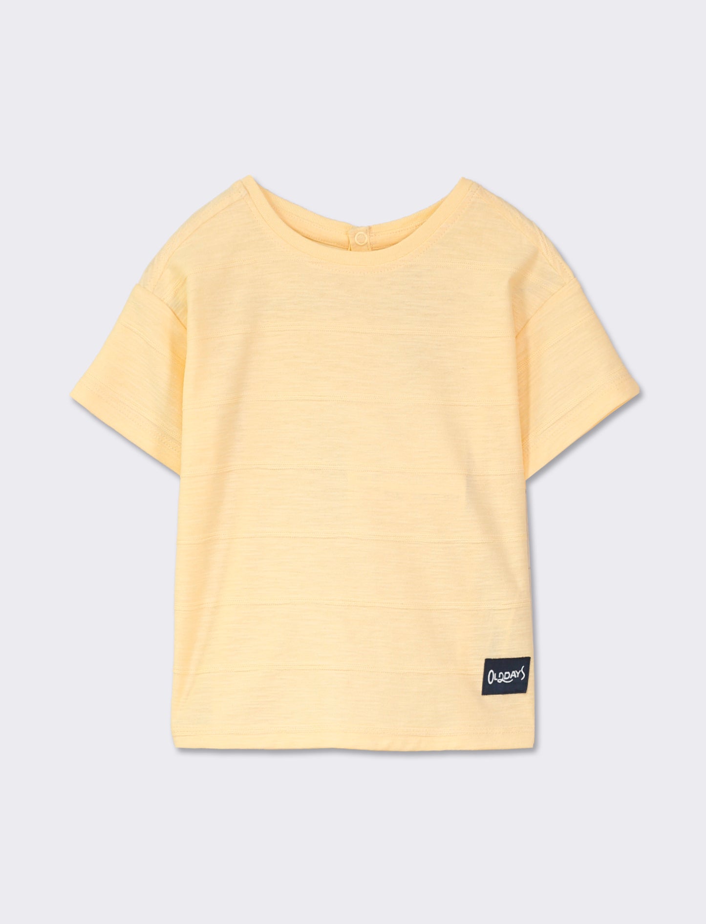 T-shirt in tessuto fiammato a righe - Giallo