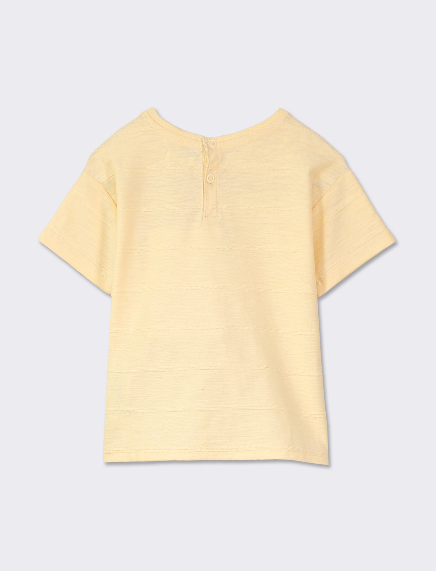 T-shirt in tessuto fiammato a righe - Giallo