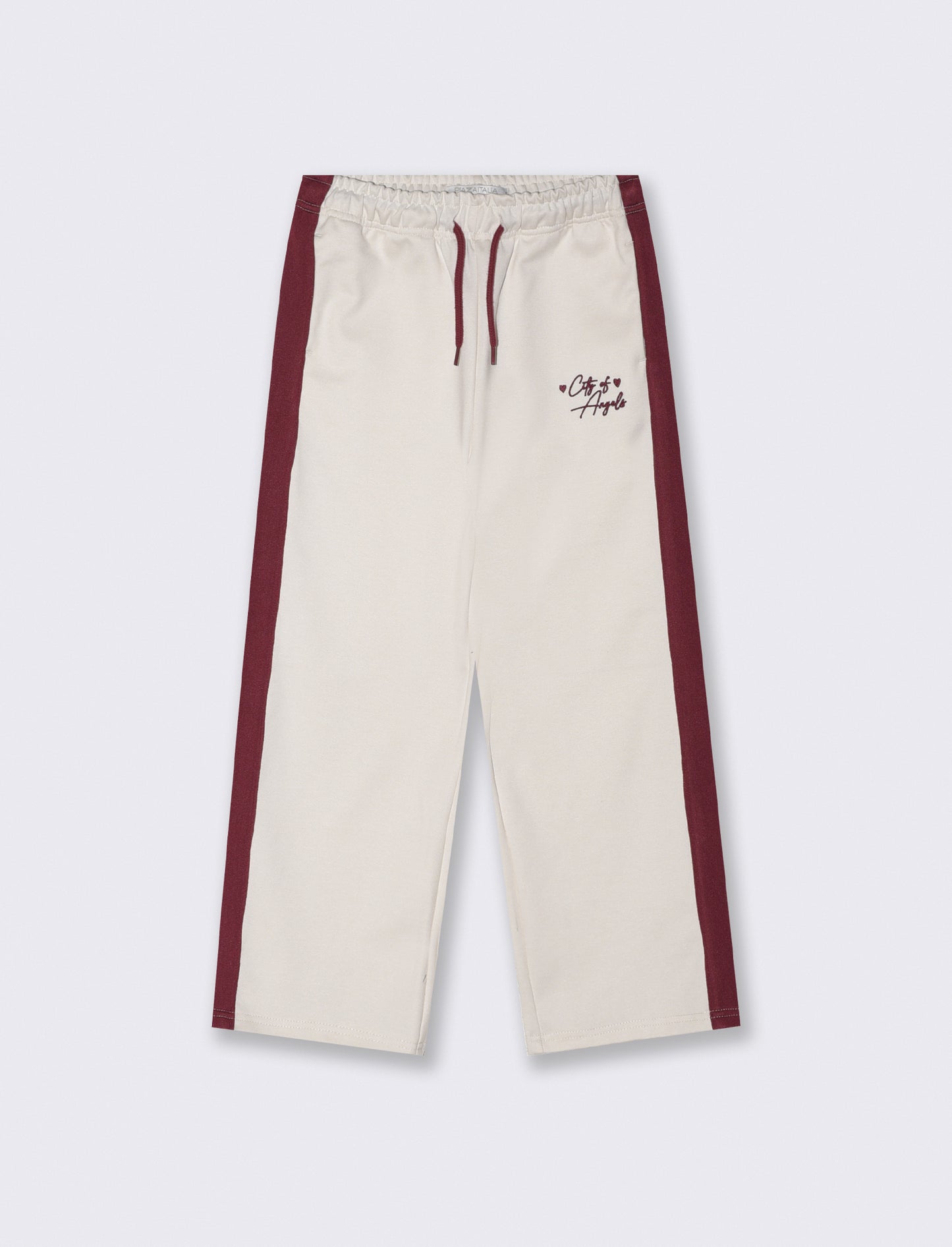Straight leg joggers with contrast bands - White