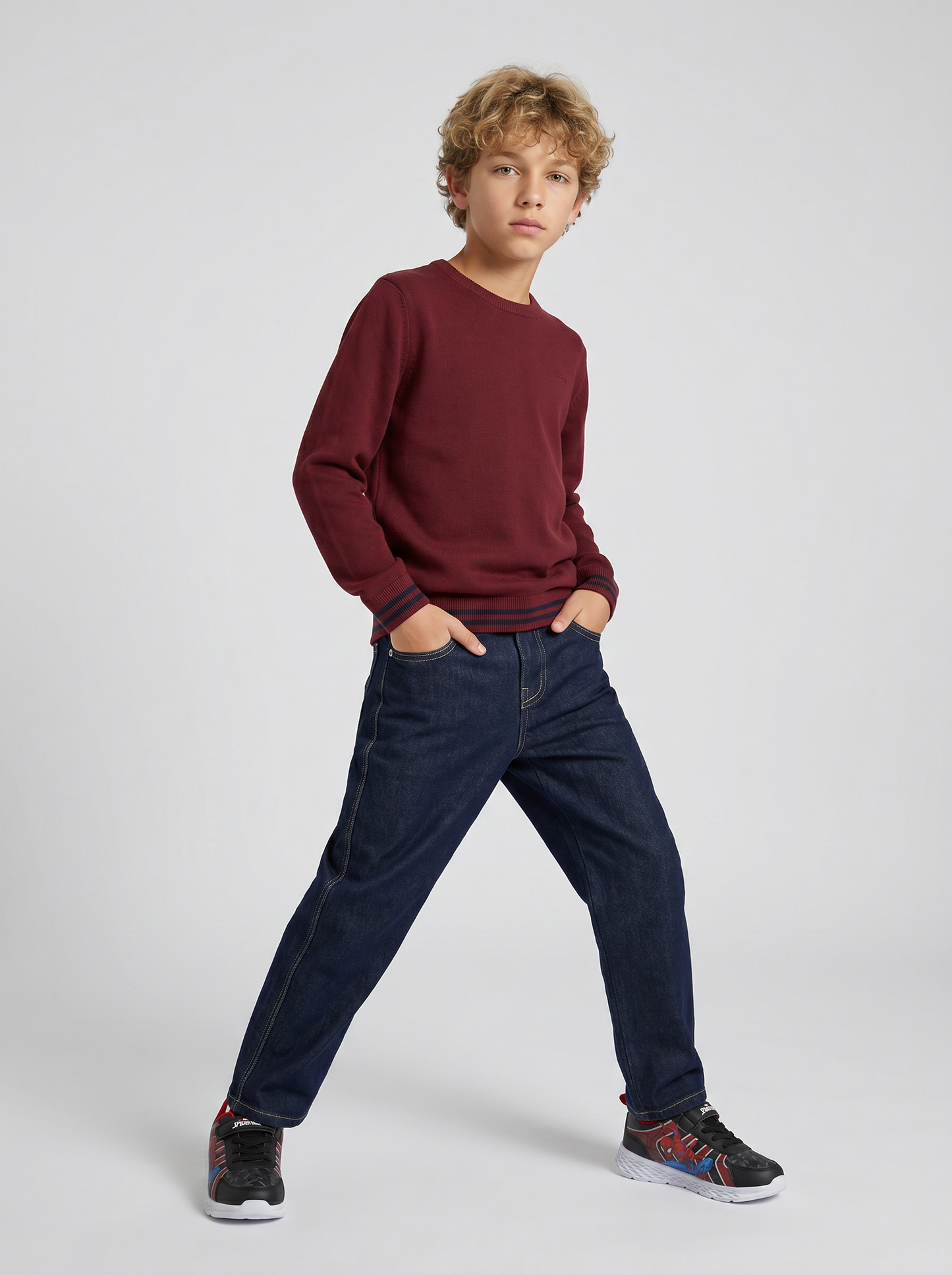 Intense blue loose fit 5-pocket jeans - Blue