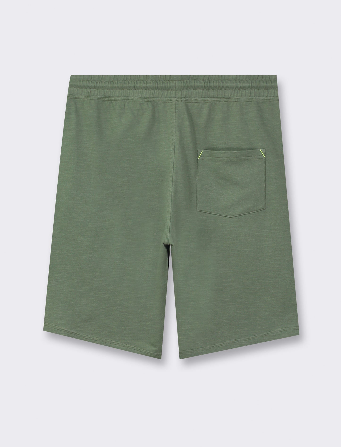 Slub Fleece Bermuda Shorts with Adjustable Elasticated Jogger Waist - Green