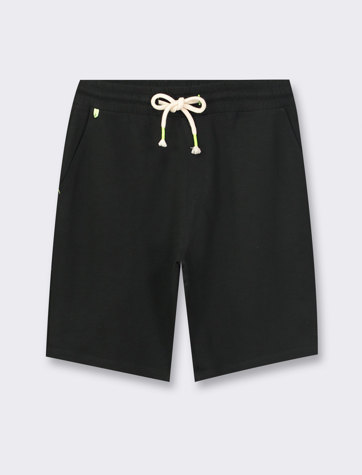 Bermuda in felpa slub con vita jogger - Nero