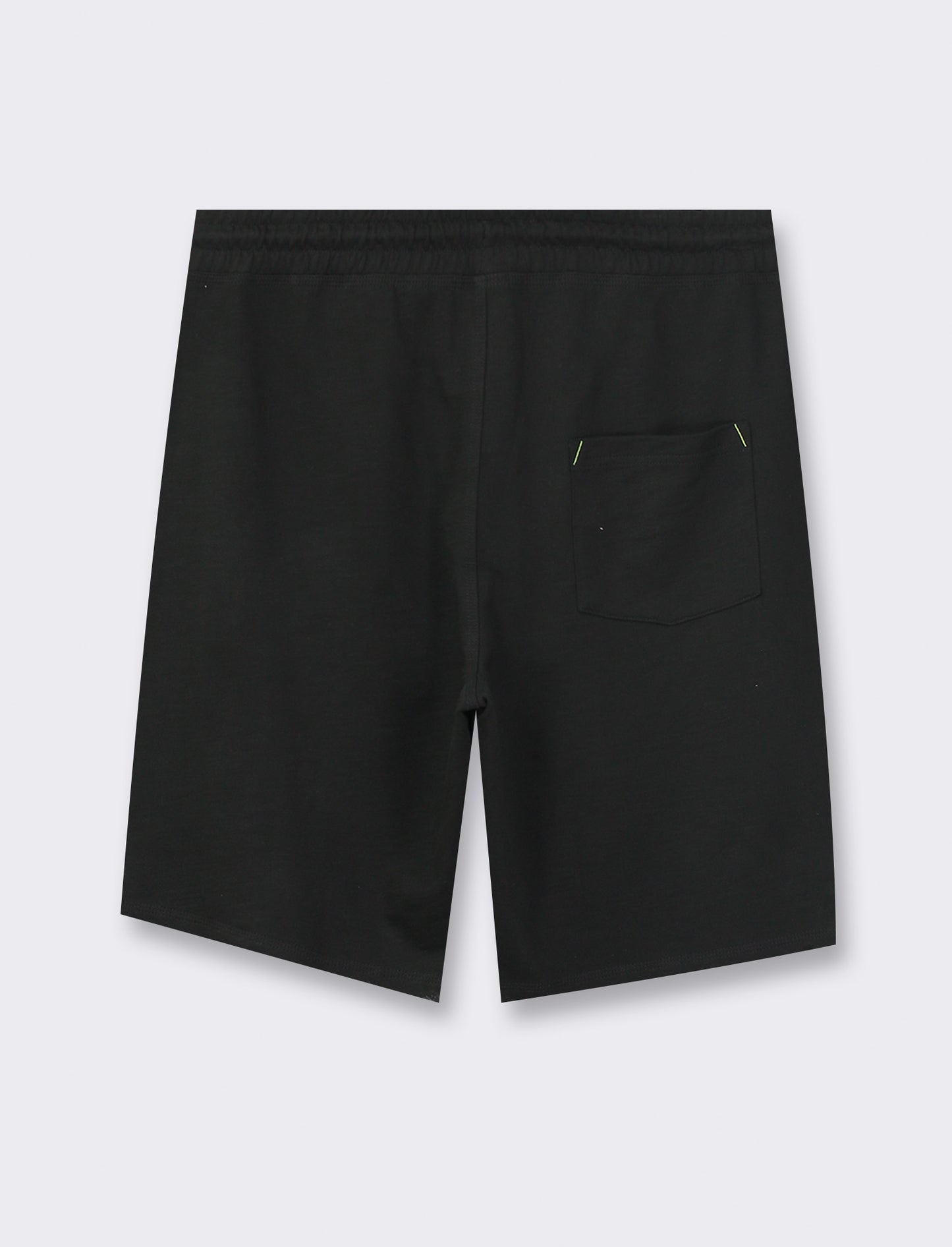 Slub Fleece Bermuda Shorts with Adjustable Elasticated Jogger Waist - Black