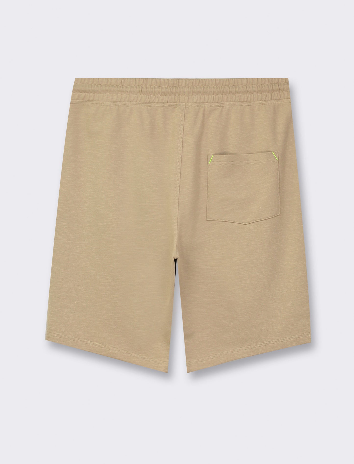 Slub Fleece Bermuda Shorts with Adjustable Elasticated Jogger Waist - Beige