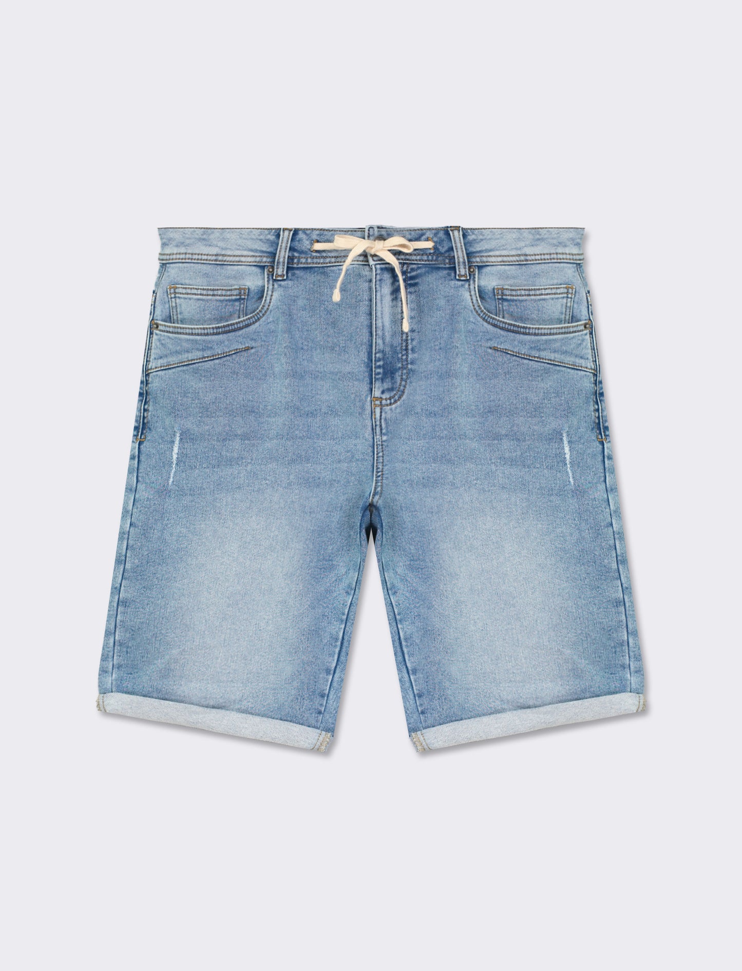 Bermuda in knitting effetto denim - Denim chiaro