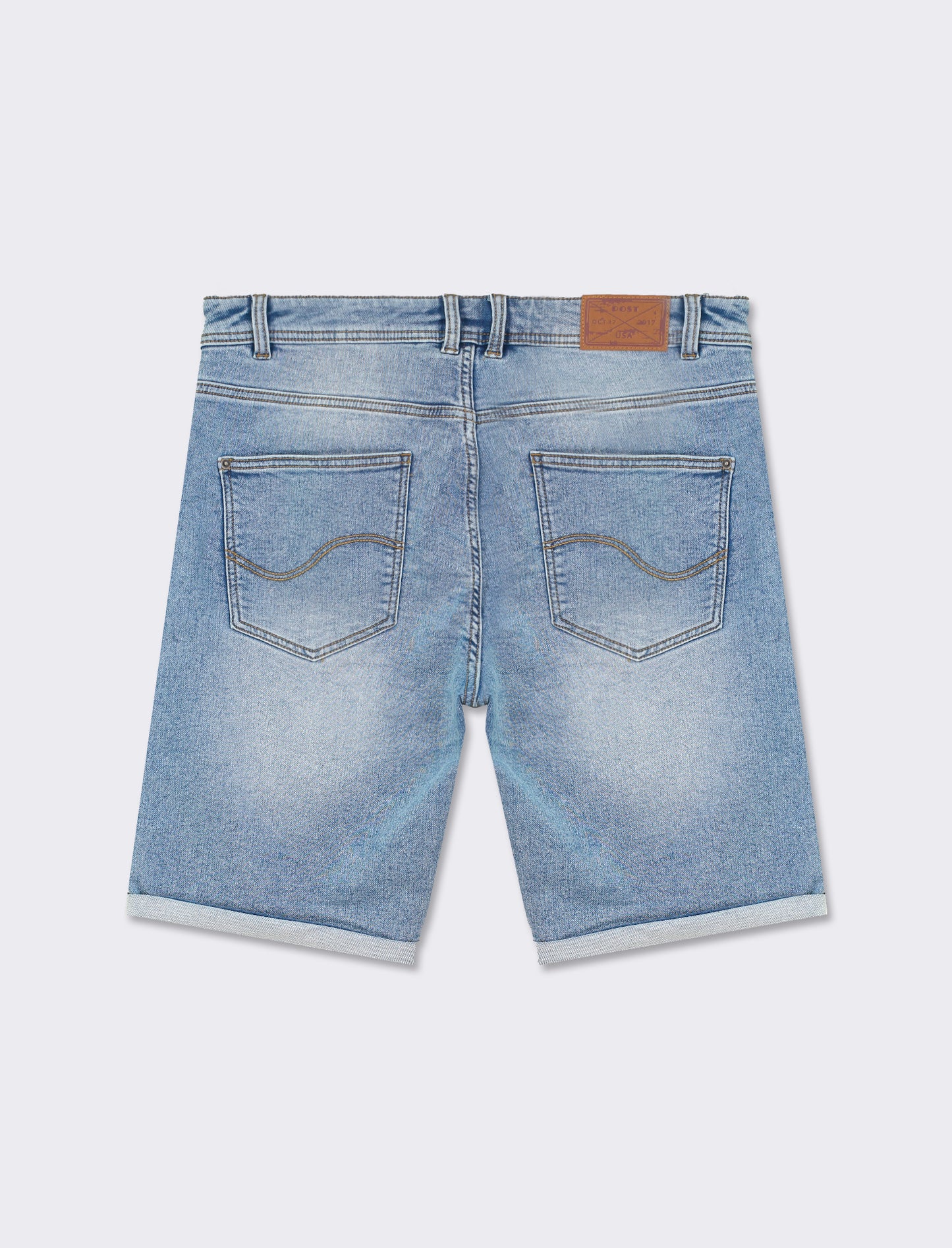 Bermuda in knitting effetto denim - Denim chiaro