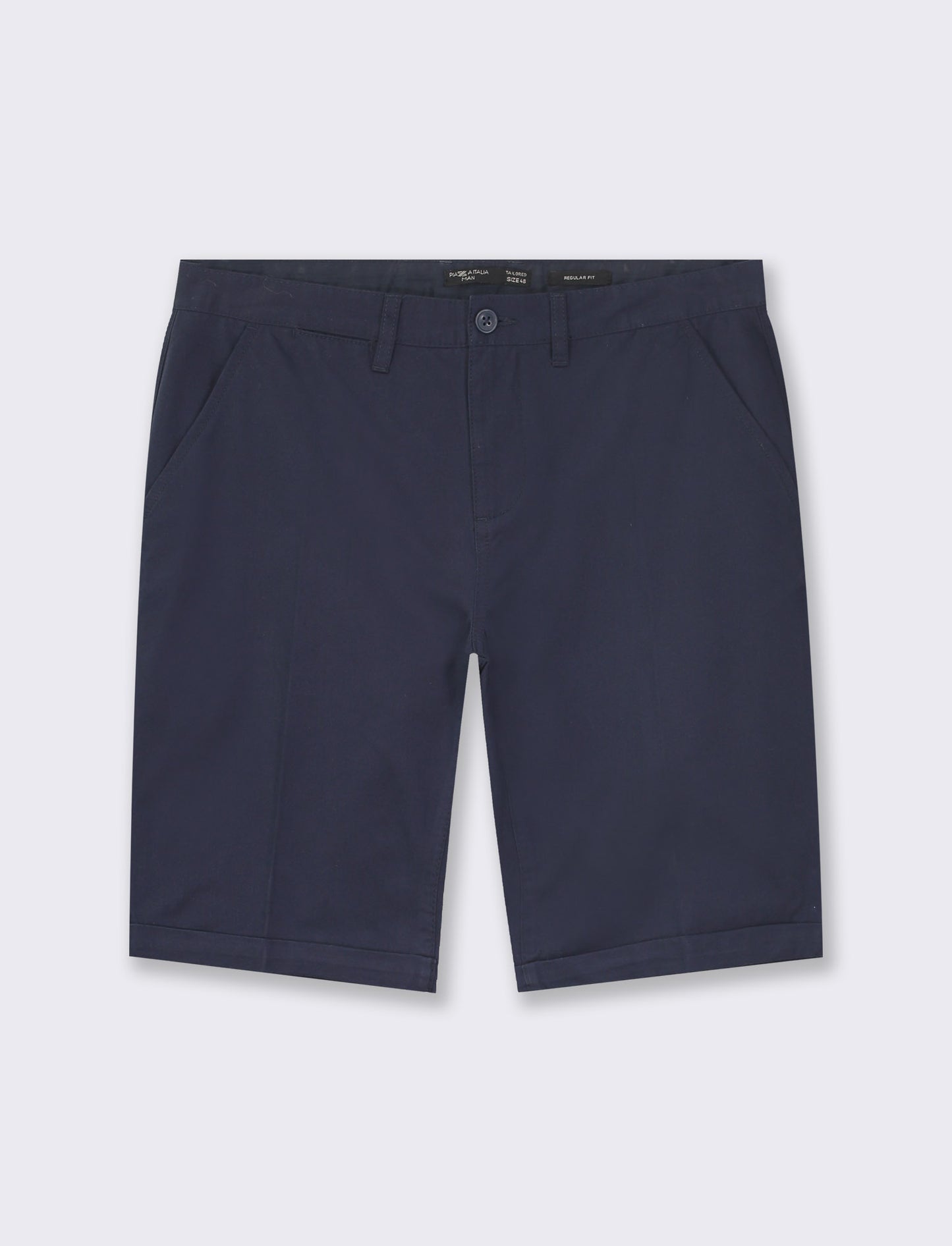 Men's Regular Fit Chino Bermuda Shorts in Cotton Twill - Blue