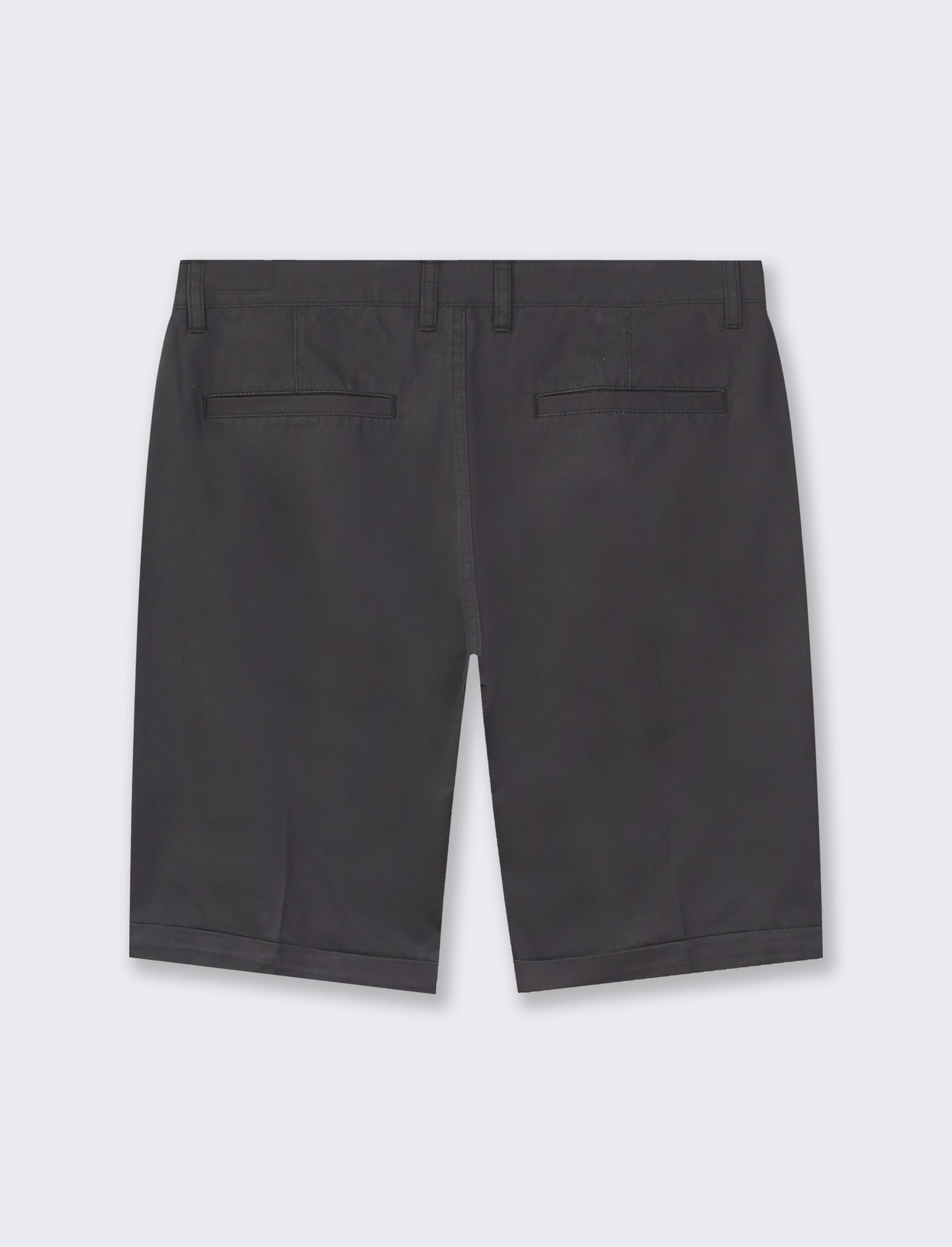 Men's Regular Fit Chino Bermuda Shorts in Cotton Twill - Black