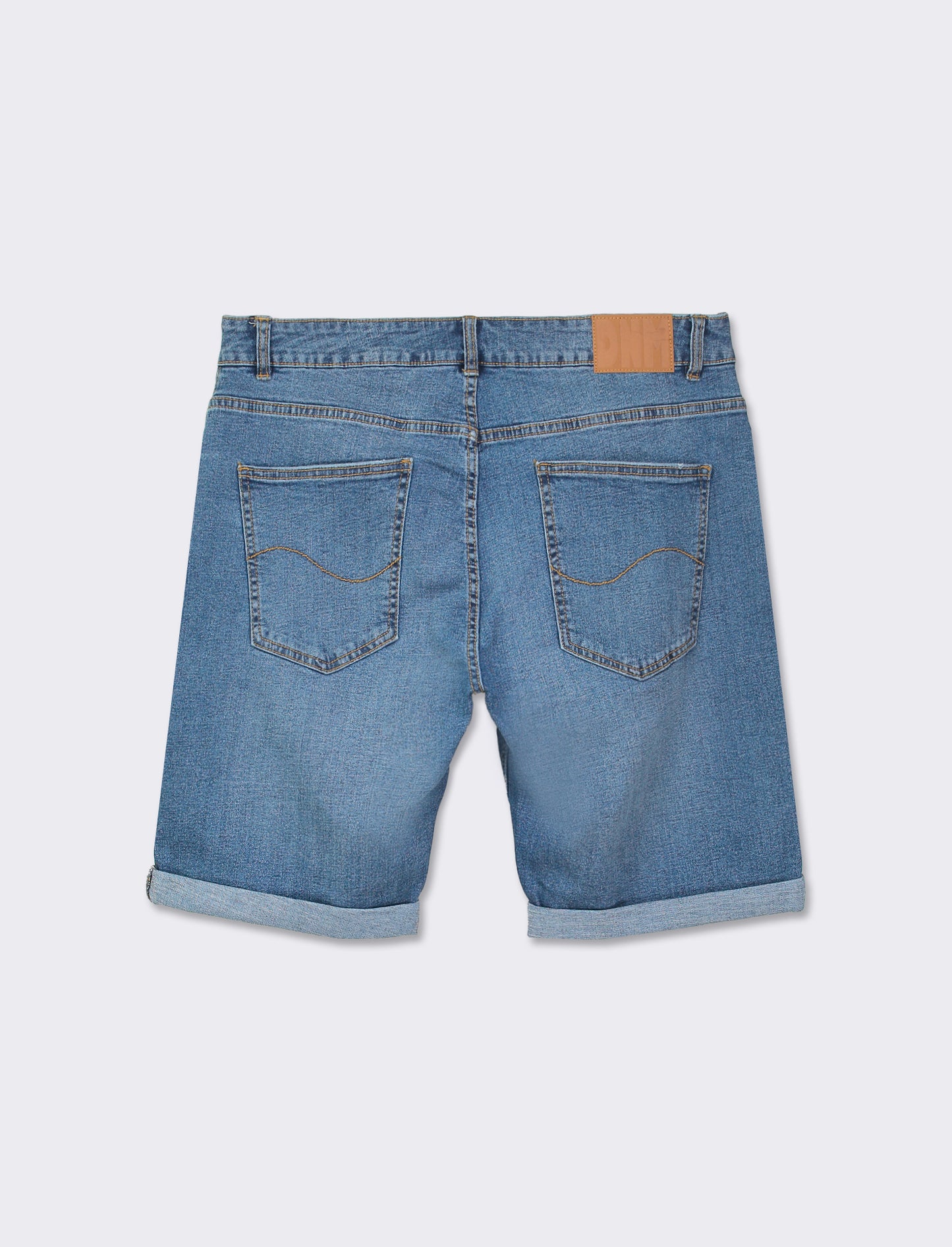 Regular Fit Denim Bermuda Shorts with Five Pockets - Blue