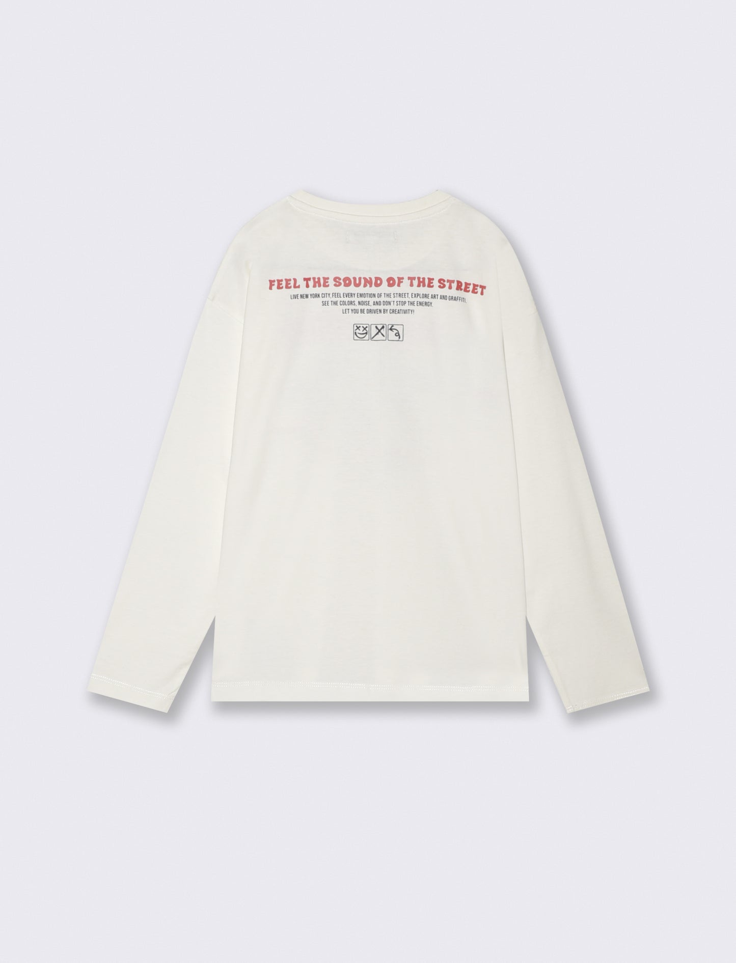 T-shirt in cotone e jersey con stampa - Bianco latte