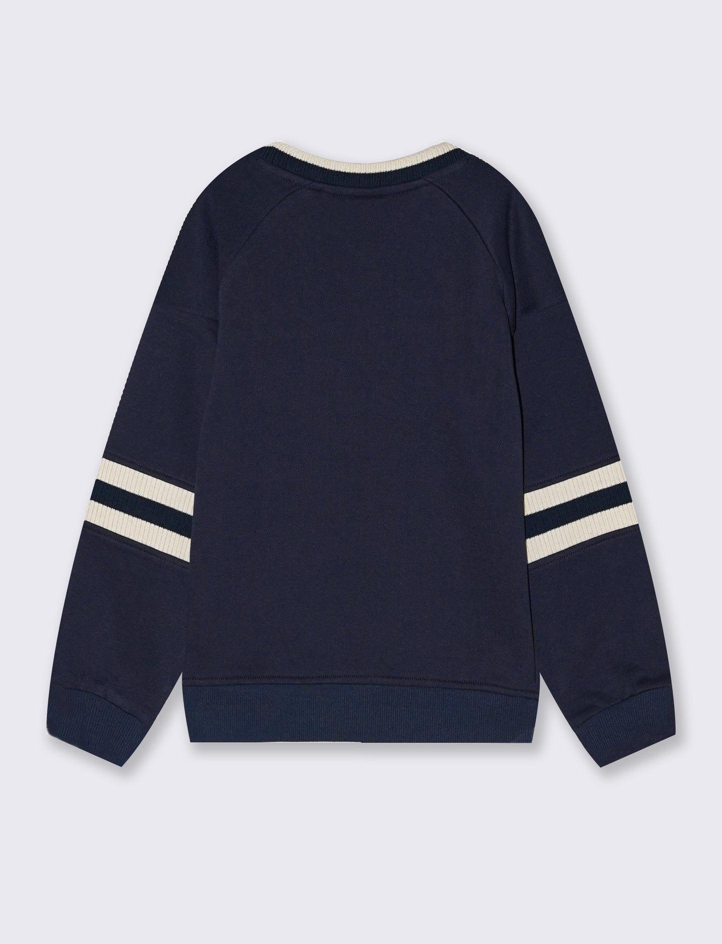 V-neck sweatshirt with college print - Blue