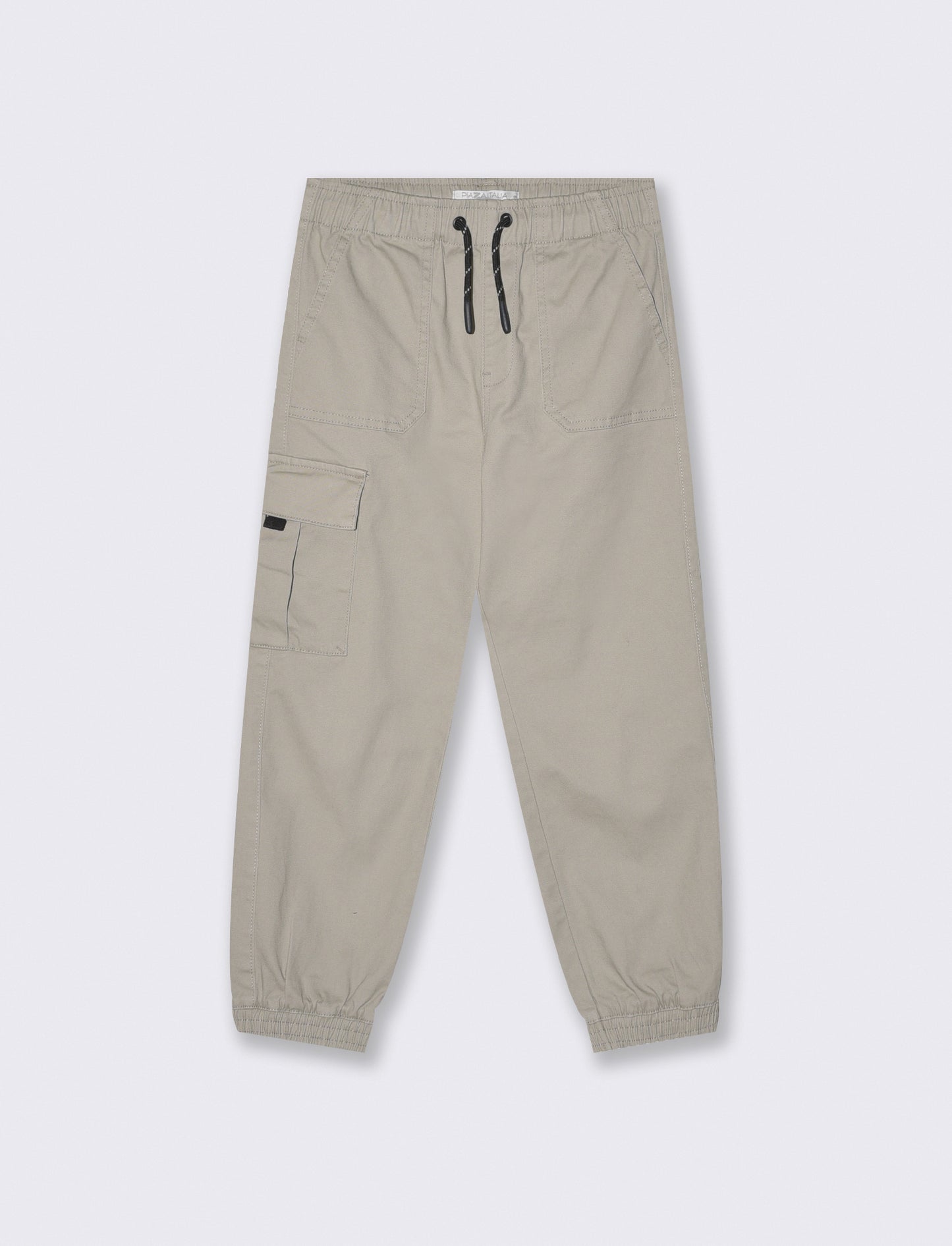 Pantaloni jogger in cotone elastico - Beige