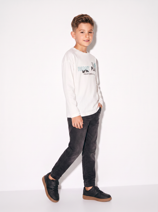 Oversized T-shirt with versatile print - White
