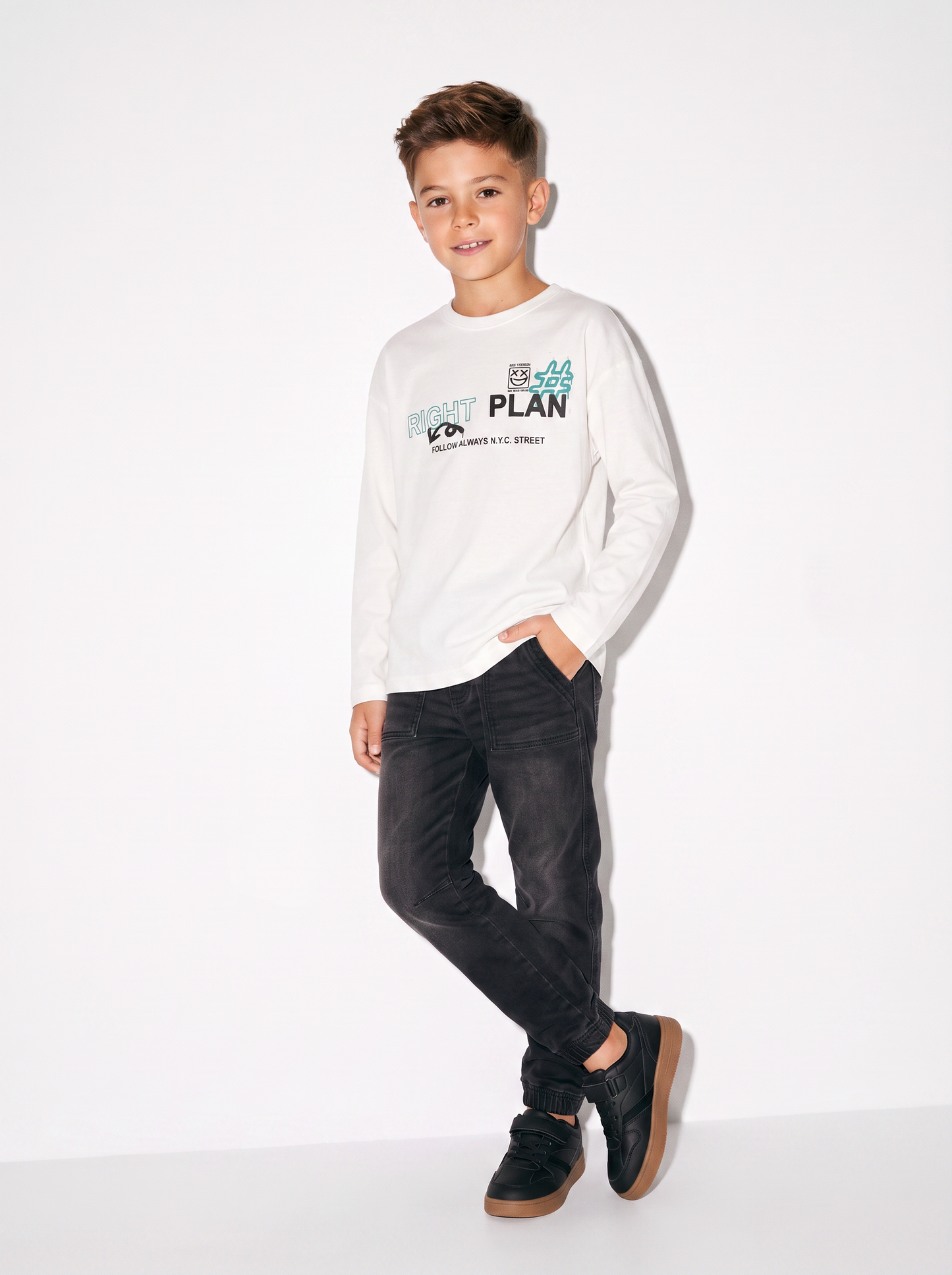 T-shirt oversize con stampa versatile - Bianco latte