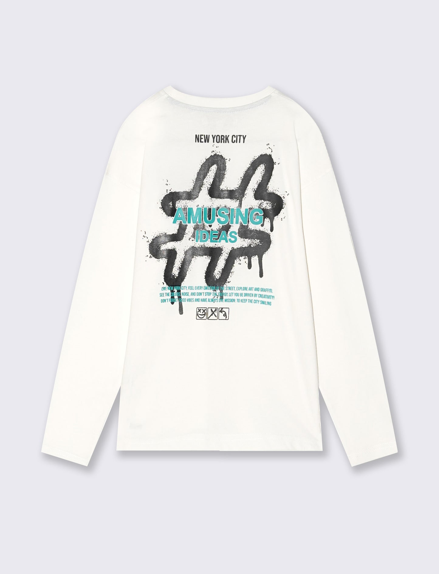 Oversized T-shirt with versatile print - White