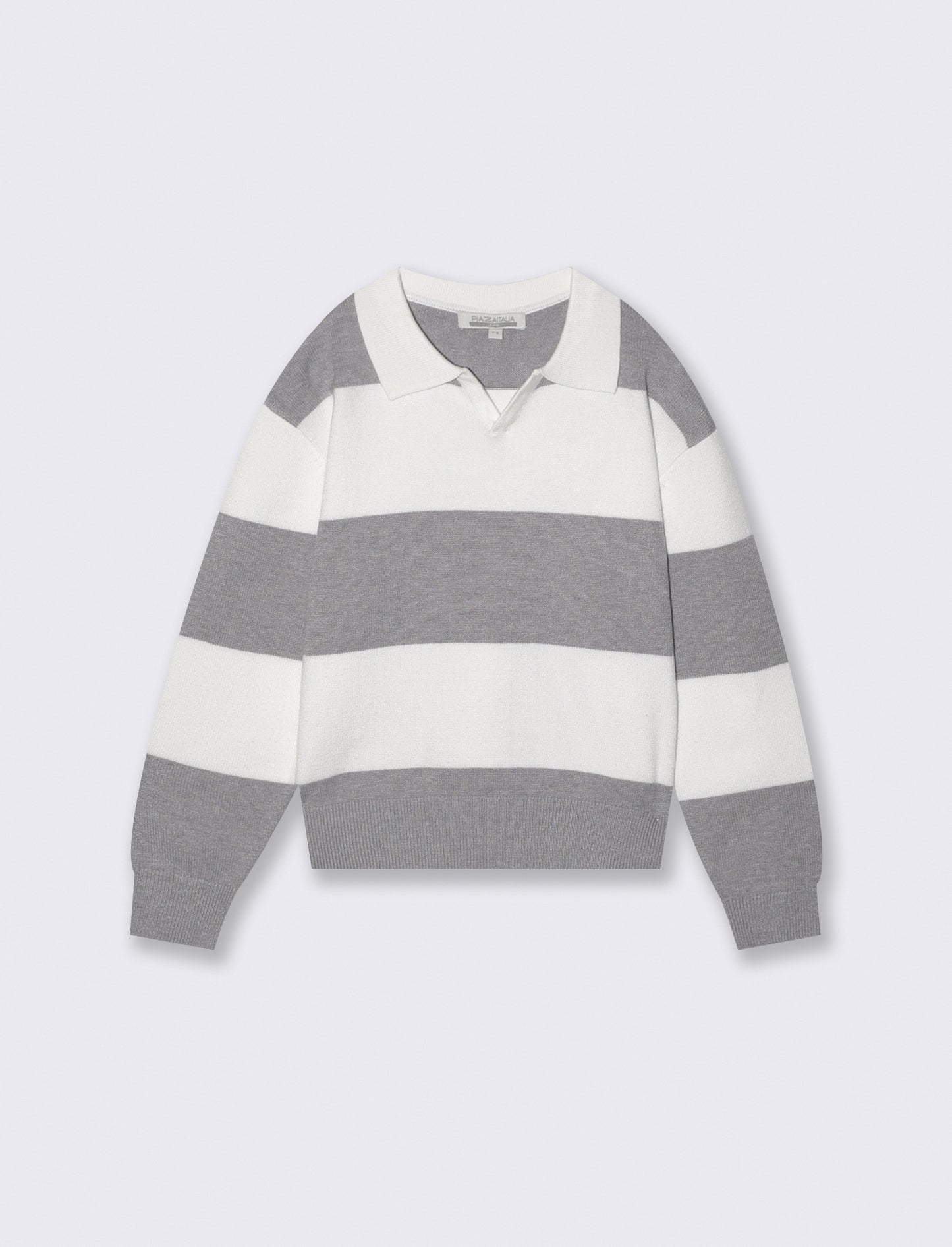 Pullover a righe panna e grigio per bambina - Righe
