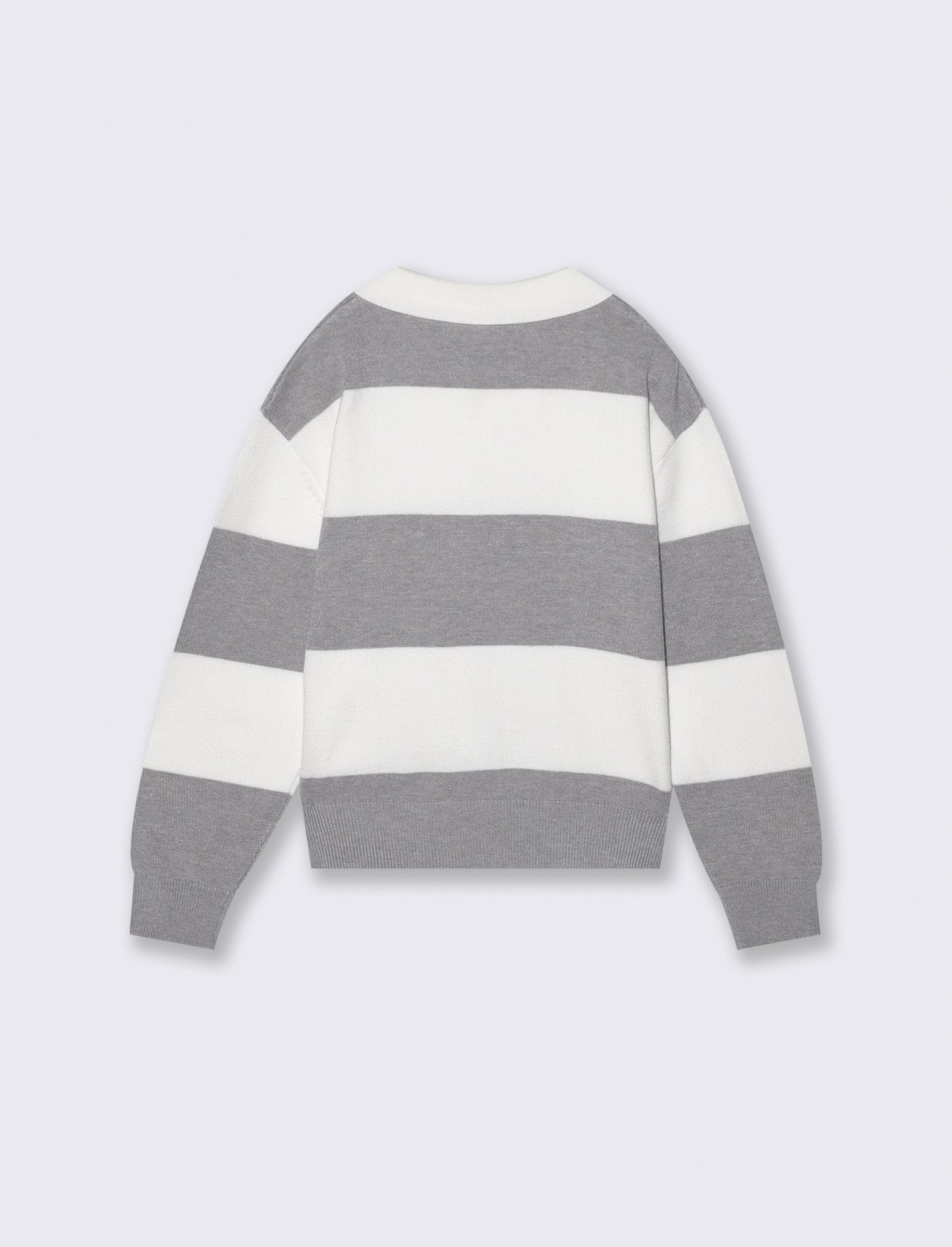 Pullover a righe panna e grigio per bambina - Righe