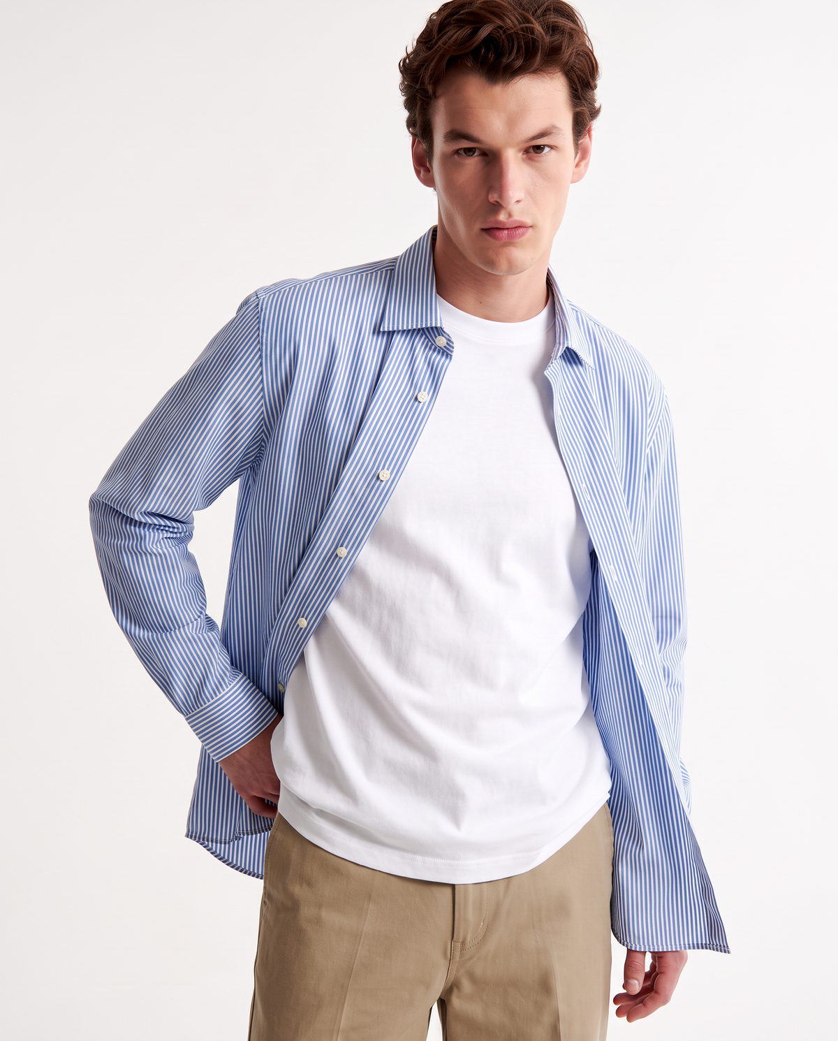 Camicia Formale Elasticizzata Regular Fit - Bluette