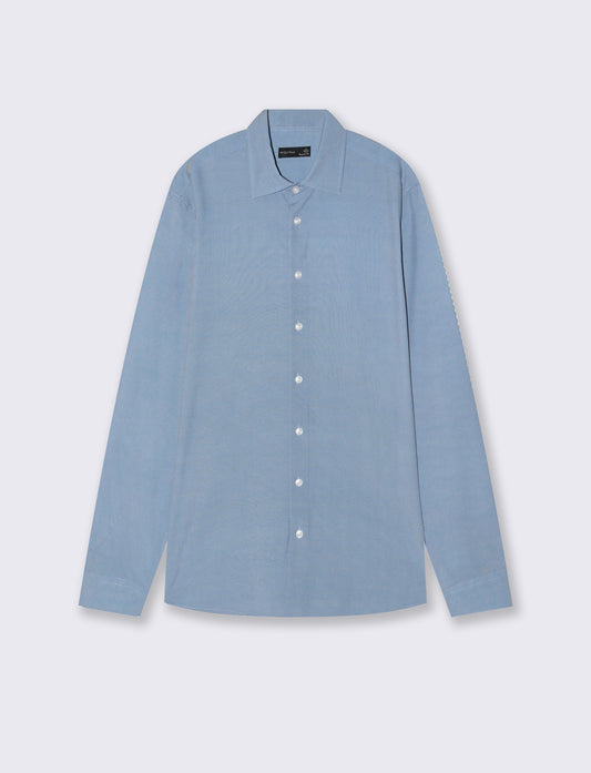 Camicia Formale Elasticizzata Regular Fit - Celeste