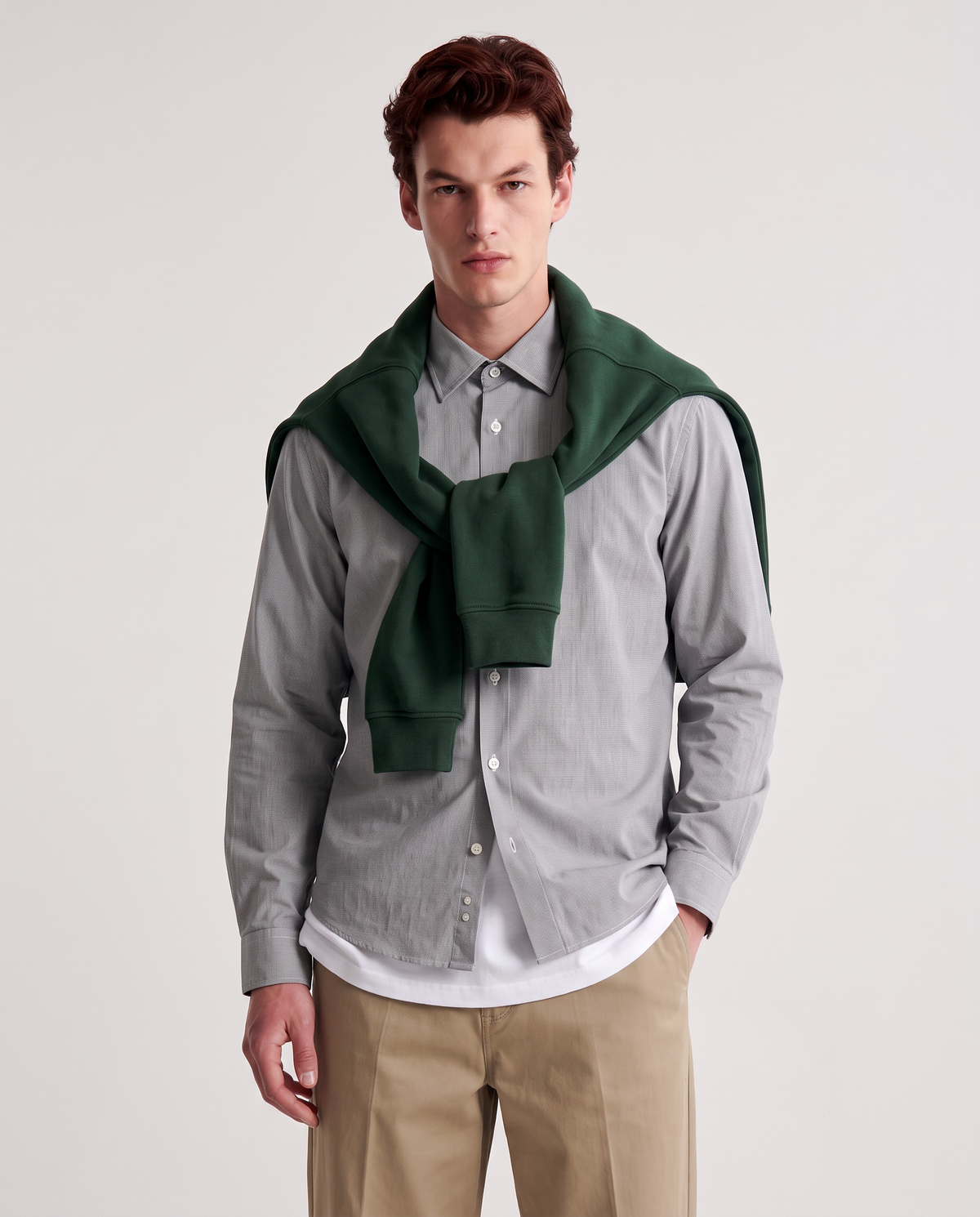 Camicia Formale Elasticizzata Regular Fit - Bianco
