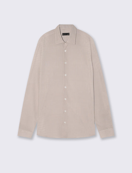 Camicia Formale Elasticizzata Regular Fit - Beige