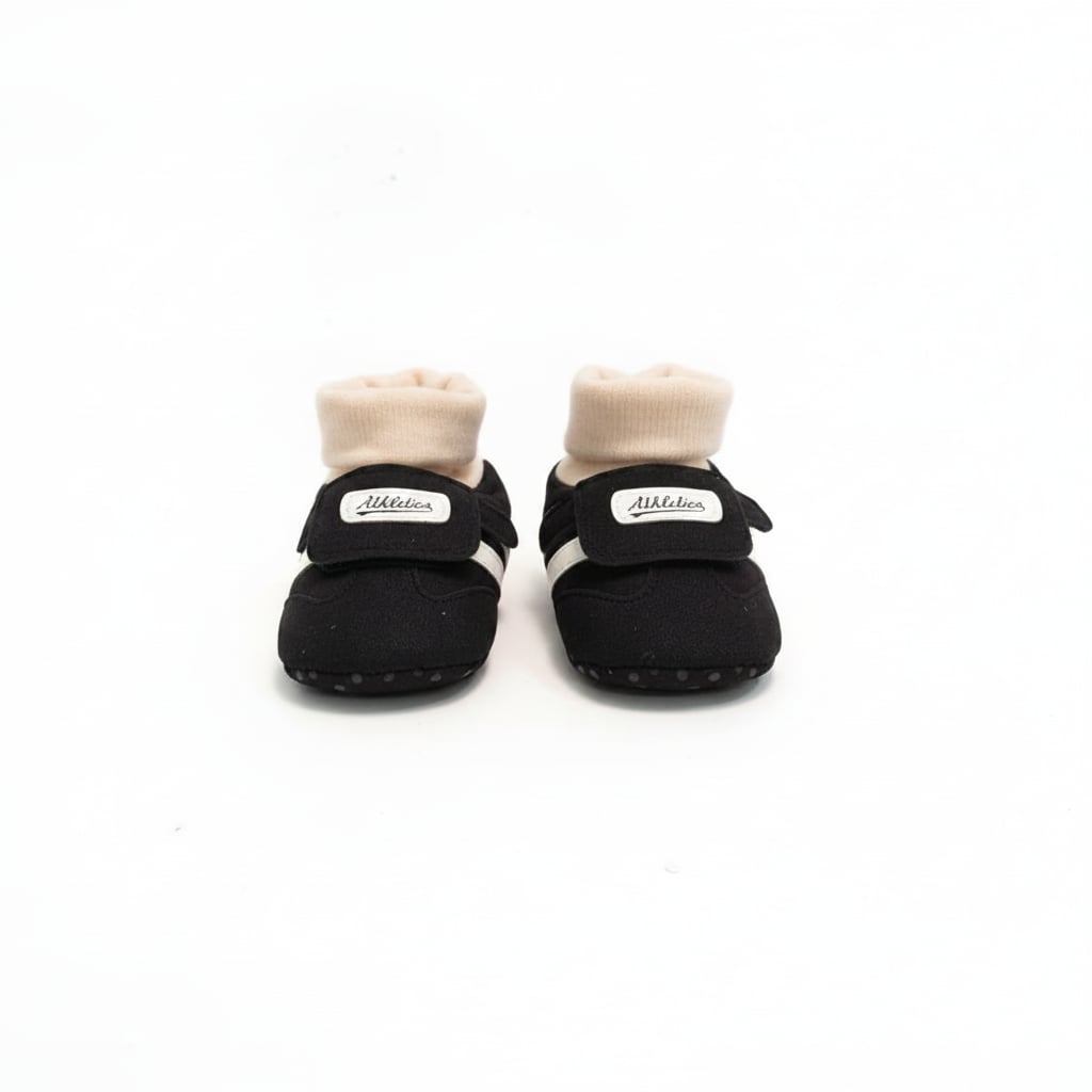 Scarpa calzino neonato in microfibra - Nero