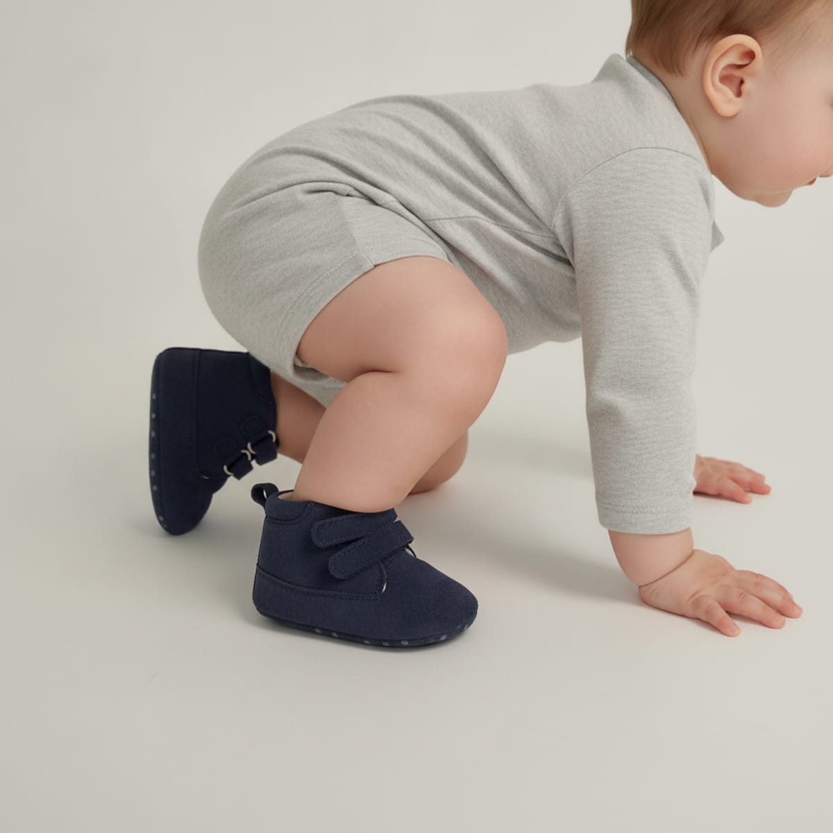 Scarpa alta neonato in microfibra blu - Blu