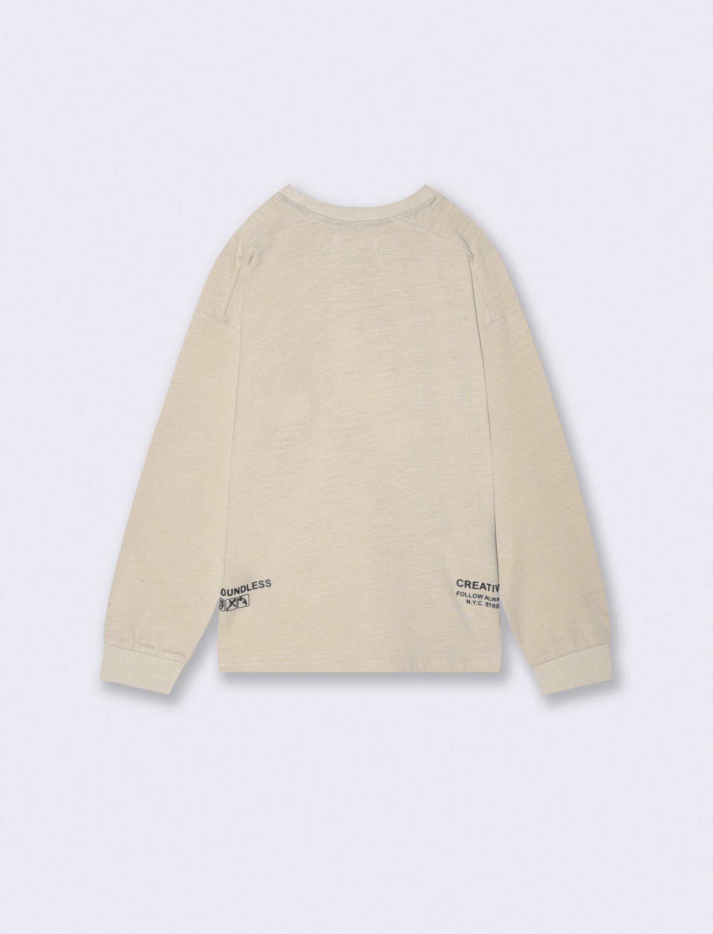 Slub effect T-shirt with oversized pocket - Beige