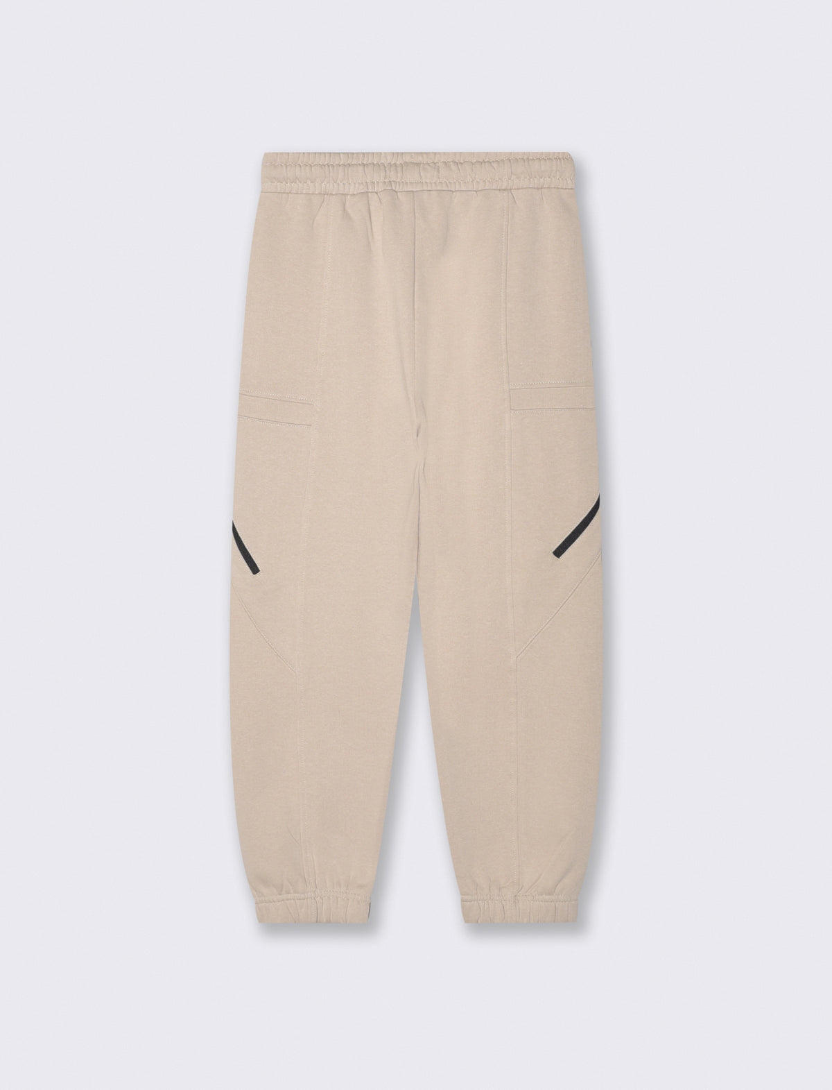 Fleece Lined Cargo Jogger Pants - Beige