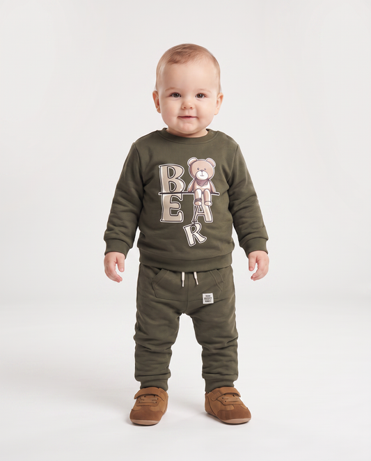 Pantafitness Jogger in felpa con etichetta - Verde militare