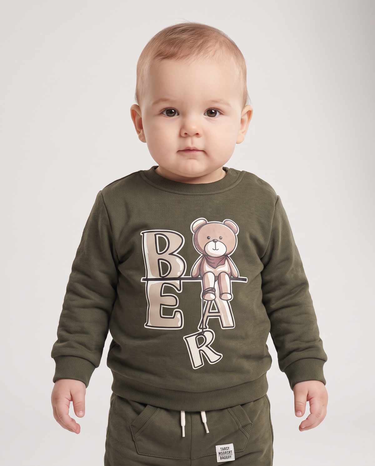 Pantafitness Jogger in felpa con etichetta - Verde militare