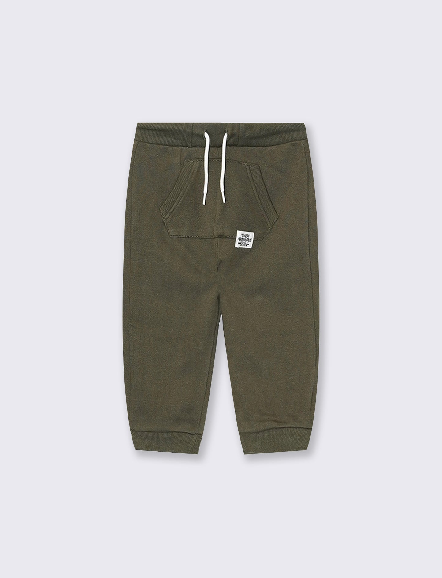 Pantalone jogger con tasca kangaroo - Verde militare